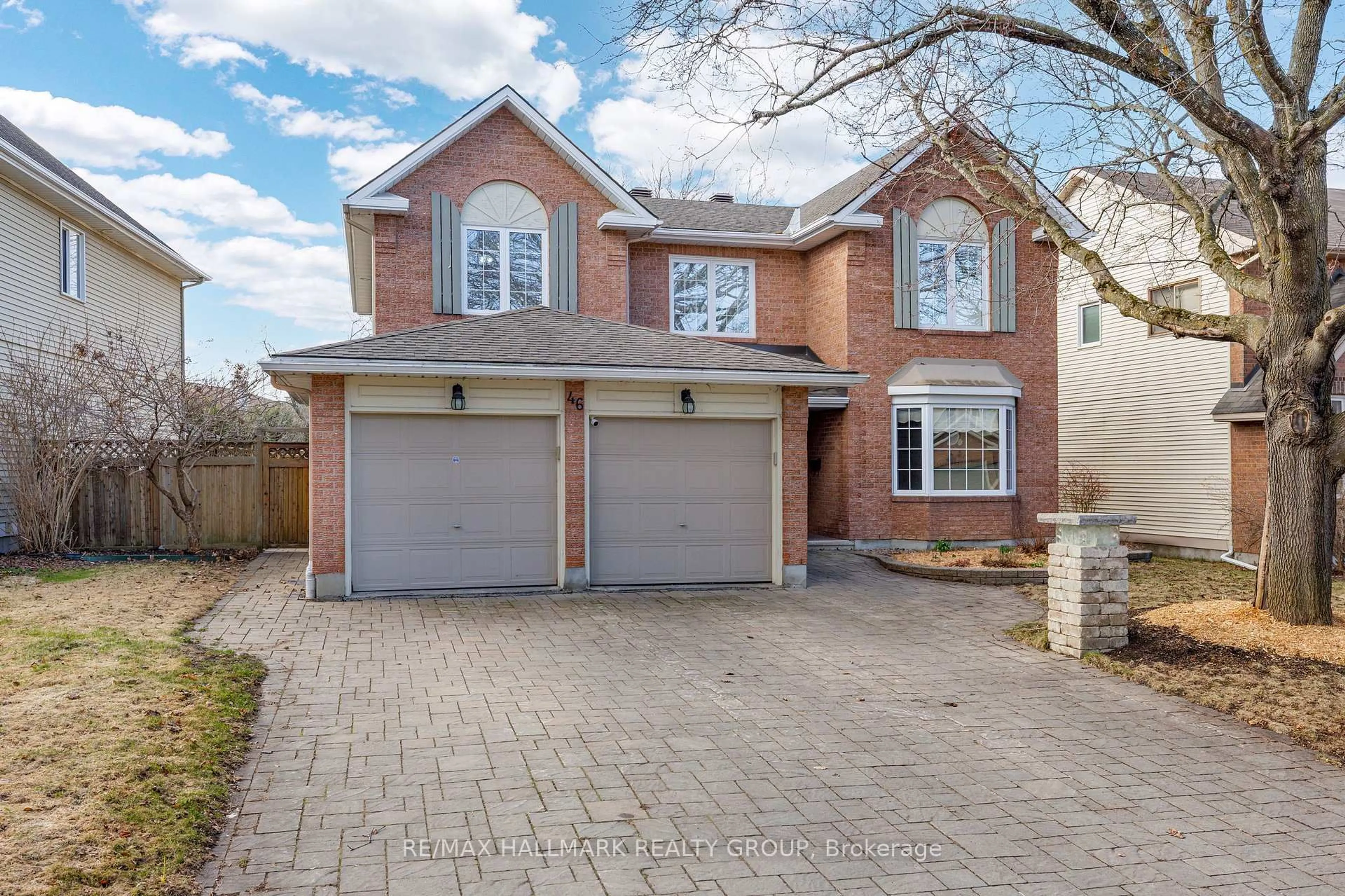 Home with brick exterior material, street for 46 Beddington Ave, Barrhaven Ontario K2J 3N3