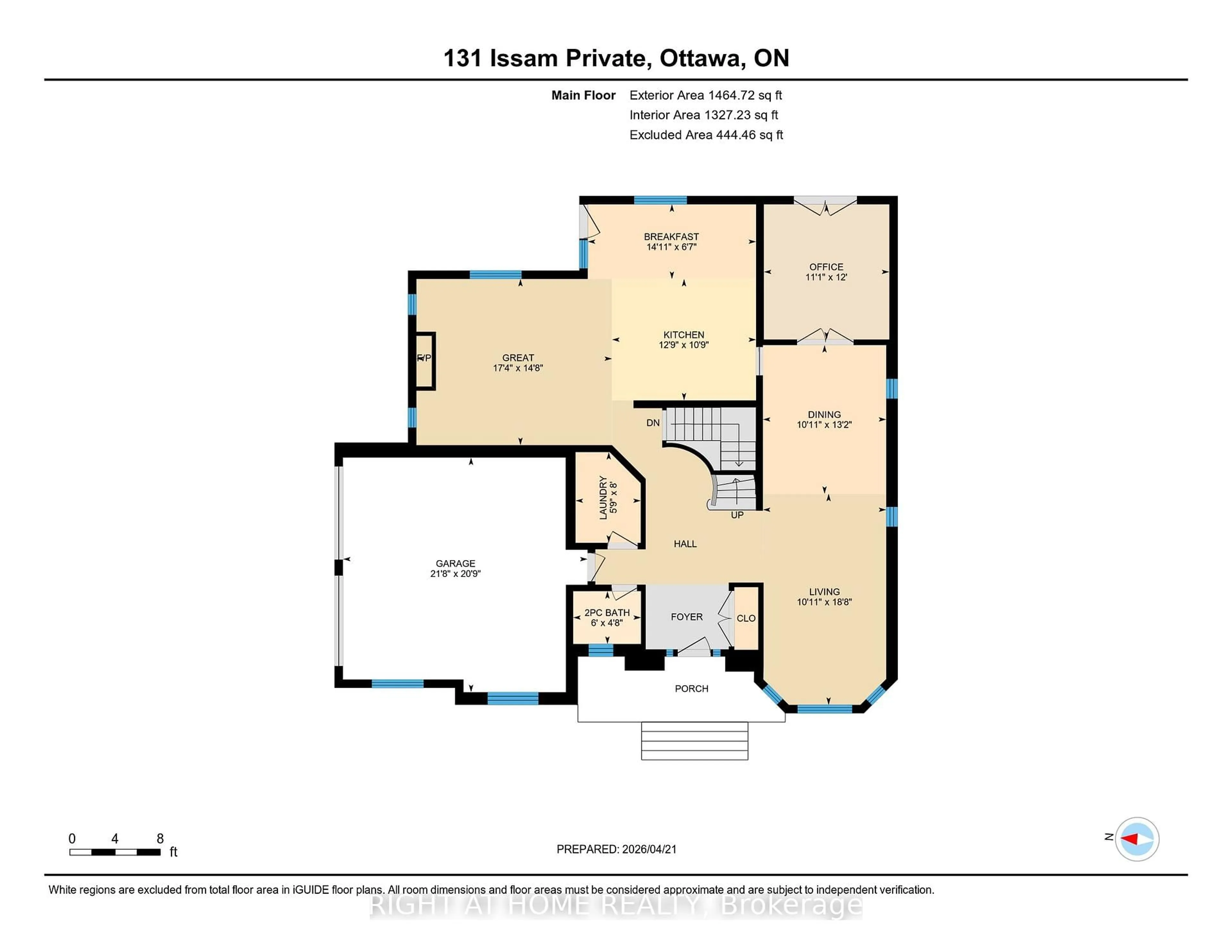 Floor plan for 131 Issam Private, Ottawa Ontario K1T 4B6