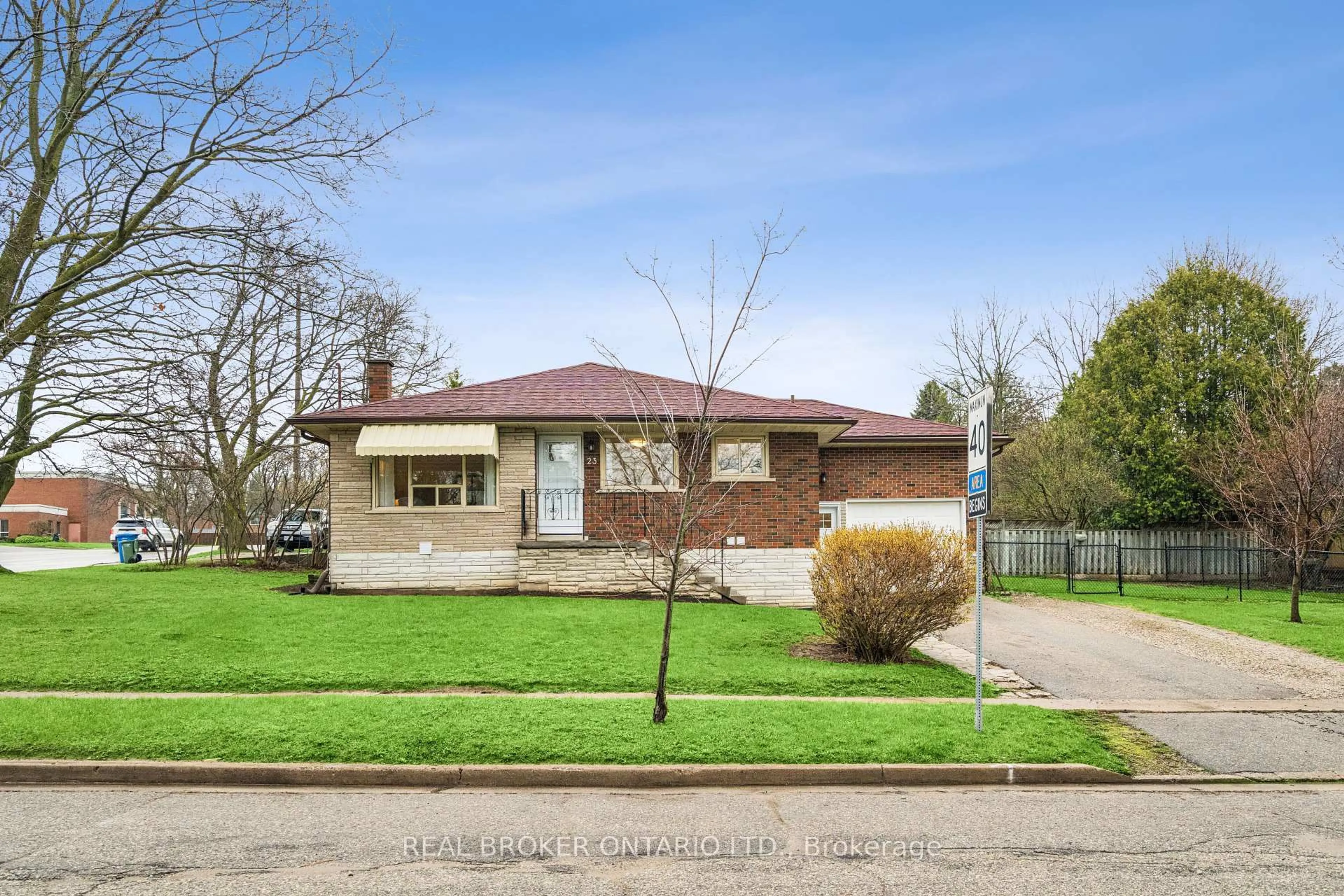 Home with brick exterior material, street for 23 Knightswood Blvd, Guelph Ontario N1E 3W3