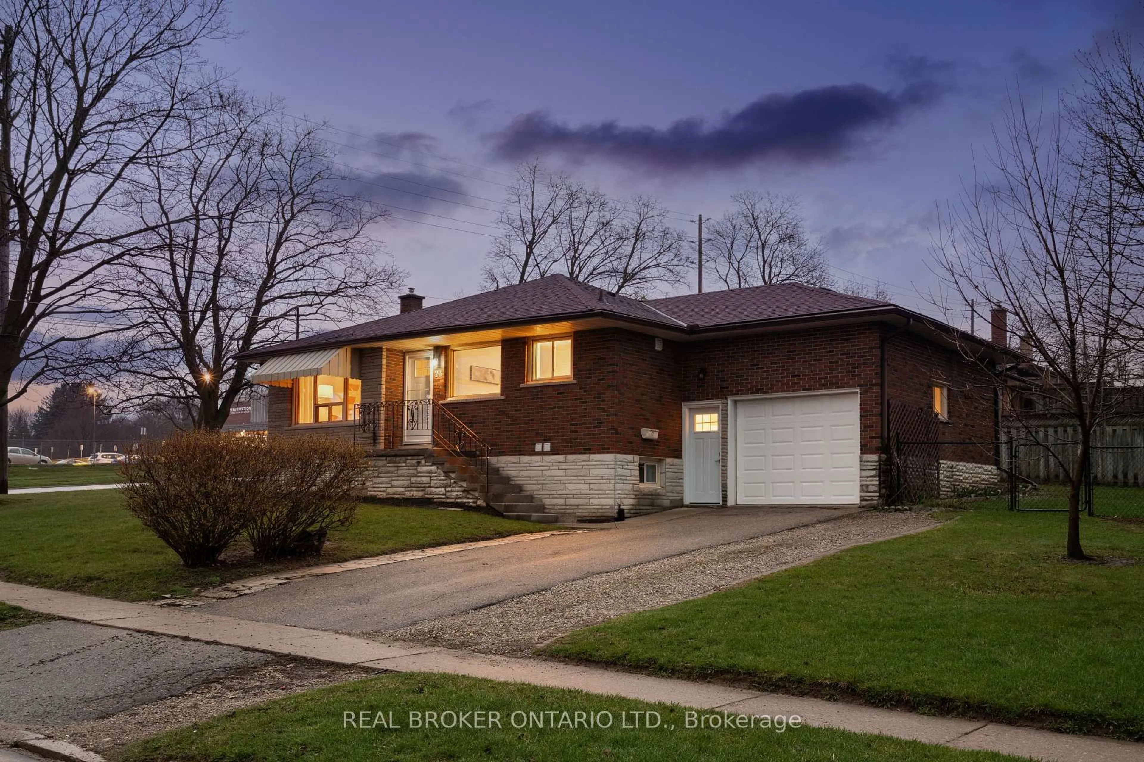 Home with brick exterior material, street for 23 Knightswood Blvd, Guelph Ontario N1E 3W3
