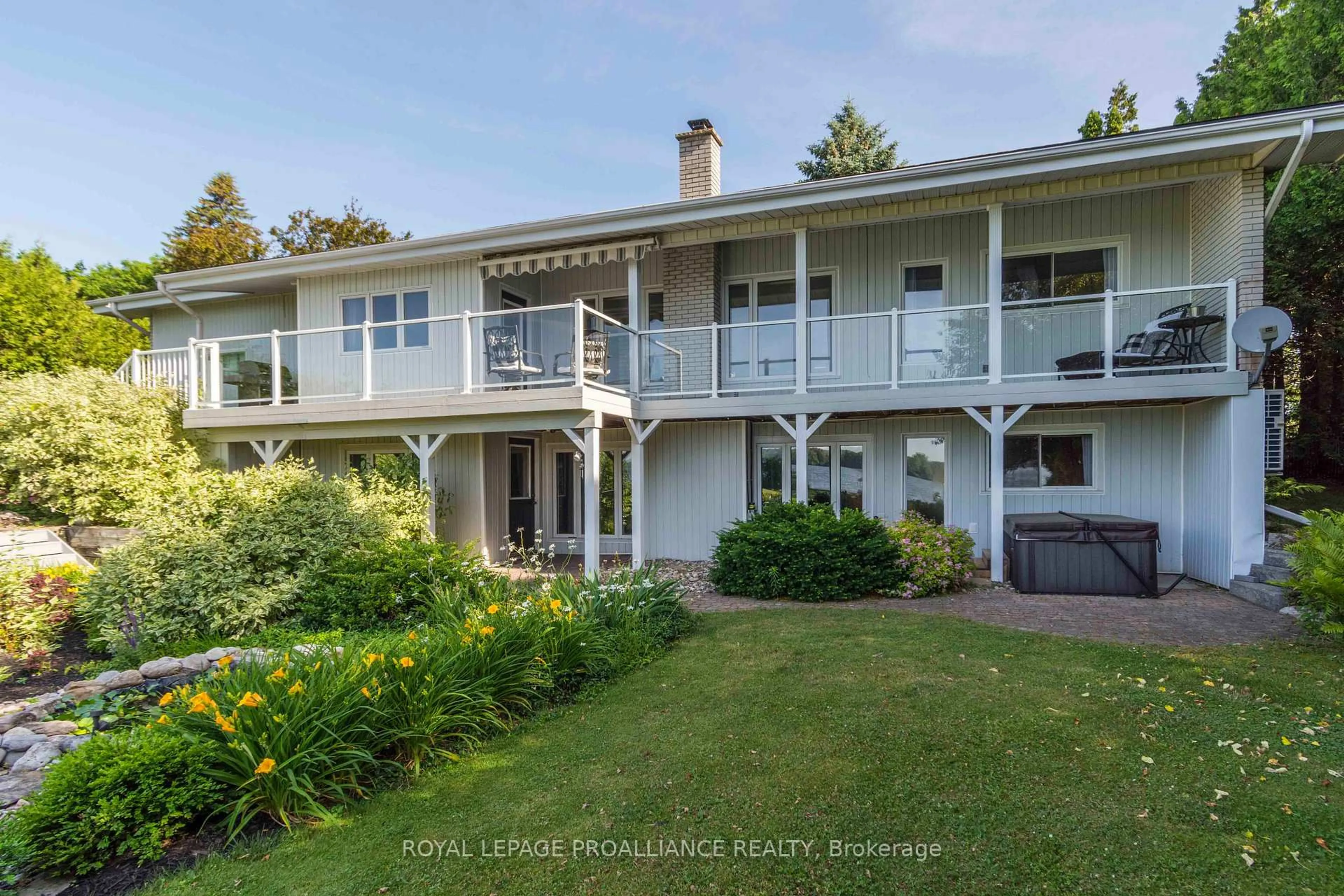 A pic from outside/outdoor area/front of a property/back of a property/a pic from drone, water/lake/river/ocean view for 9 Dorthy Dr, Quinte West Ontario K8V 5P5