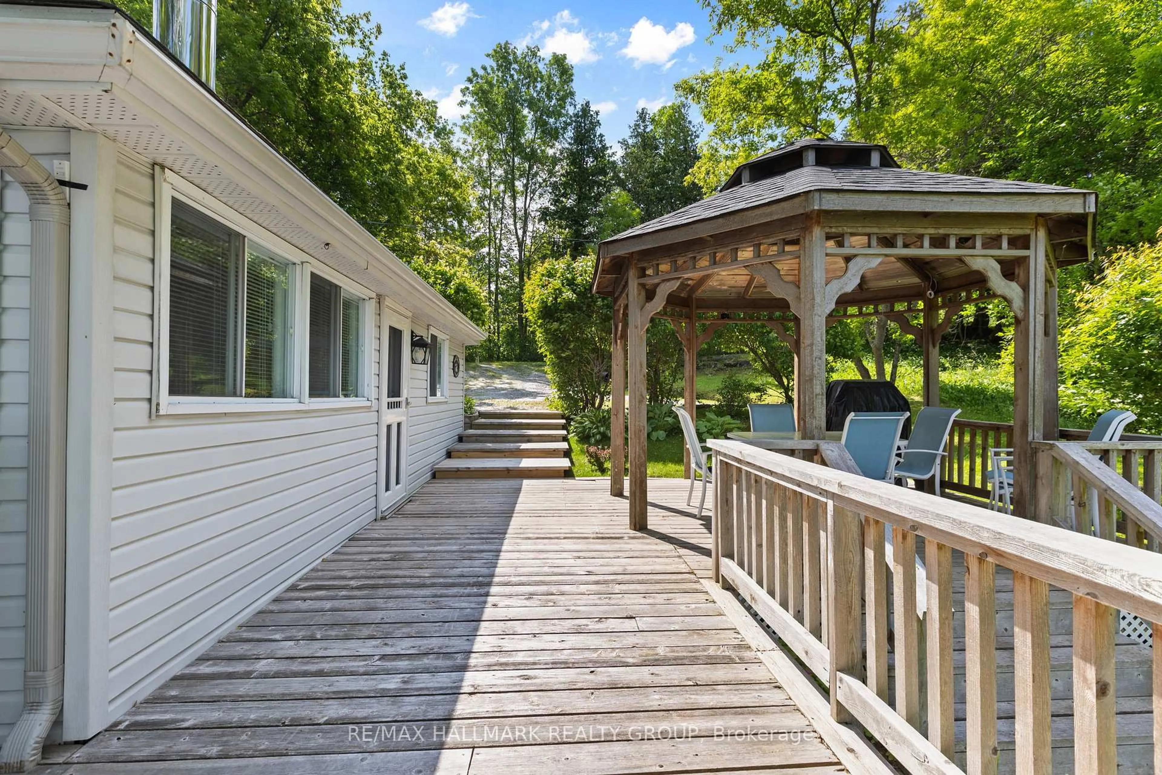 Patio, water/lake/river/ocean view for 118 Hall Shore Rd, Mcdonalds Corners Ontario K0G 1M0