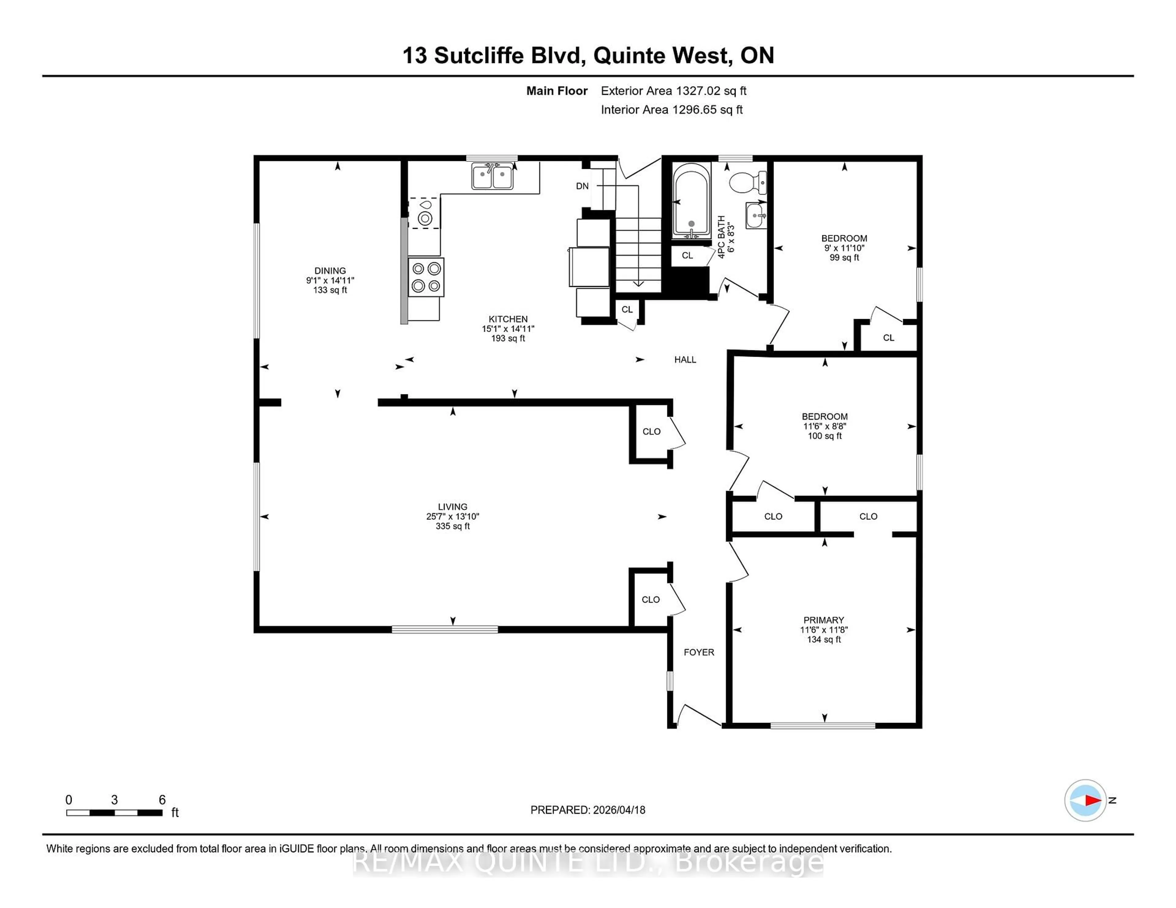 Floor plan for 13 Sutcliffe Blvd, Quinte West Ontario K8V 3M4