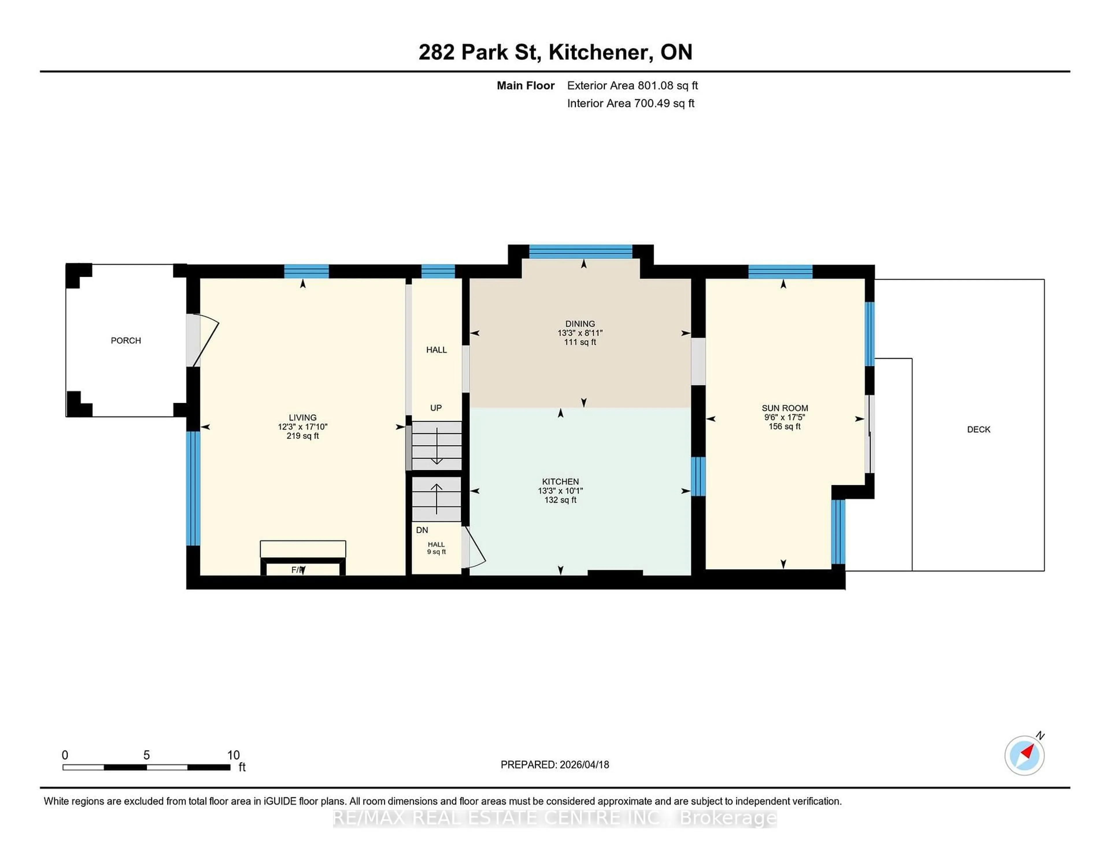 Floor plan for 282 Park St, Kitchener Ontario N2G 1N1