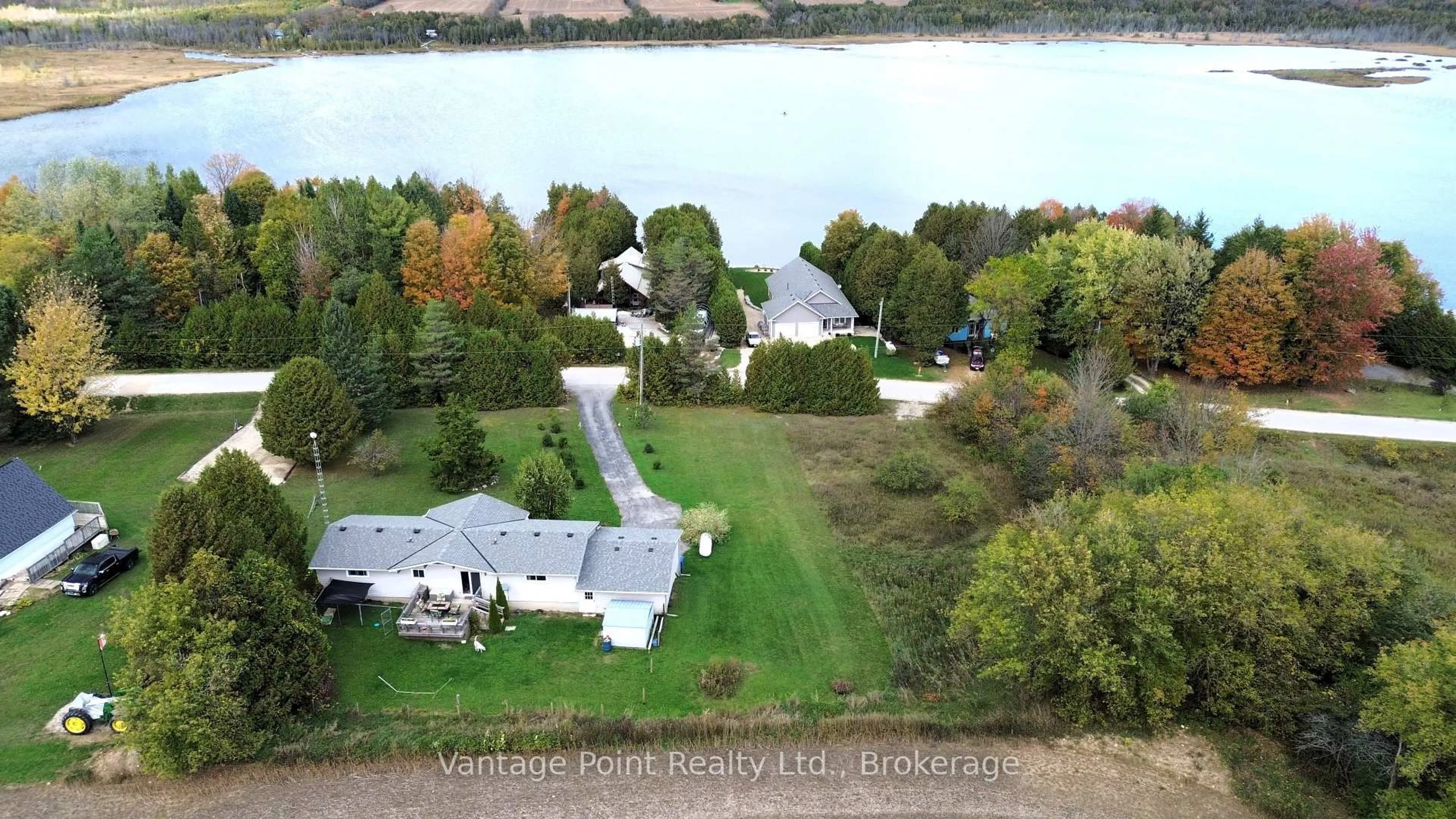 A pic from outside/outdoor area/front of a property/back of a property/a pic from drone, water/lake/river/ocean view for 474828 TOWNSEND LAKE Rd, West Grey Ontario N0C 1H0