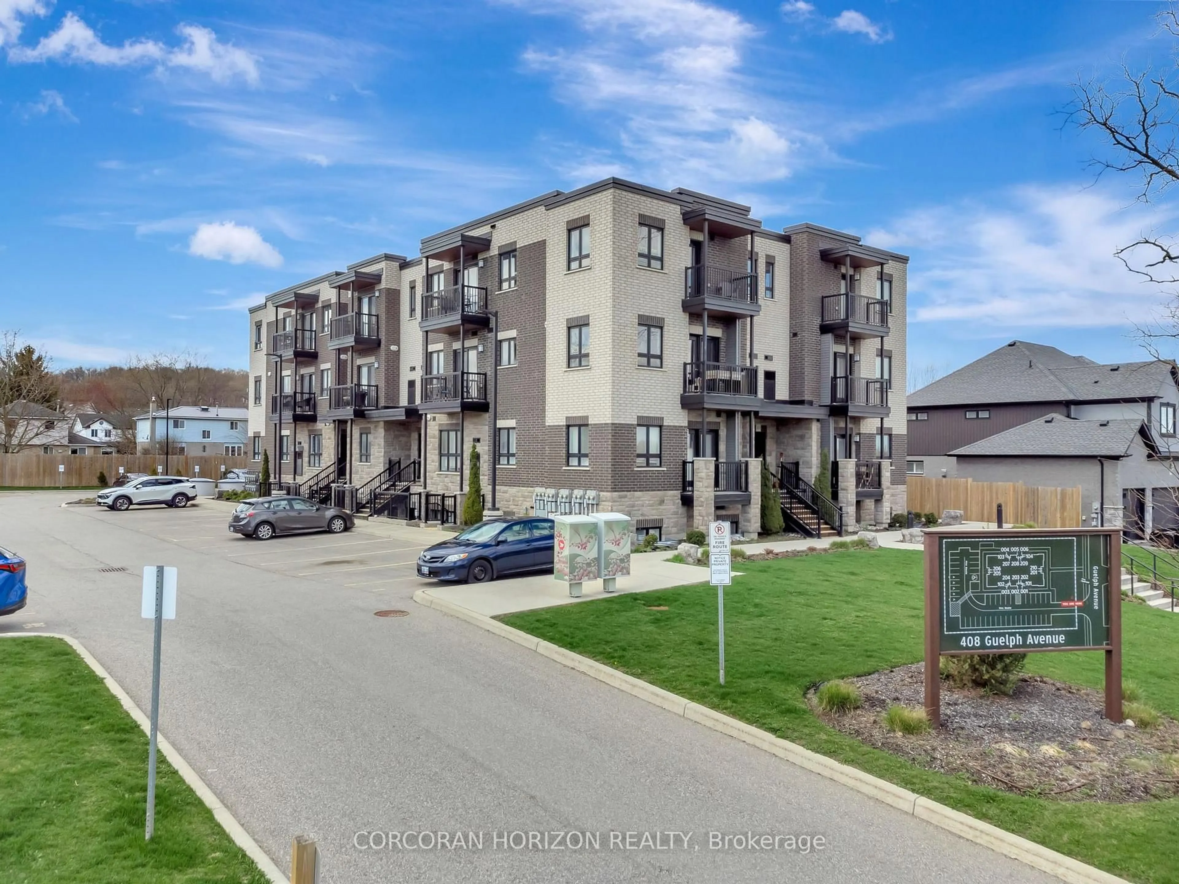 A pic from outside/outdoor area/front of a property/back of a property/a pic from drone, unknown for 408 Guelph Ave #209, Cambridge Ontario N3C 0H3