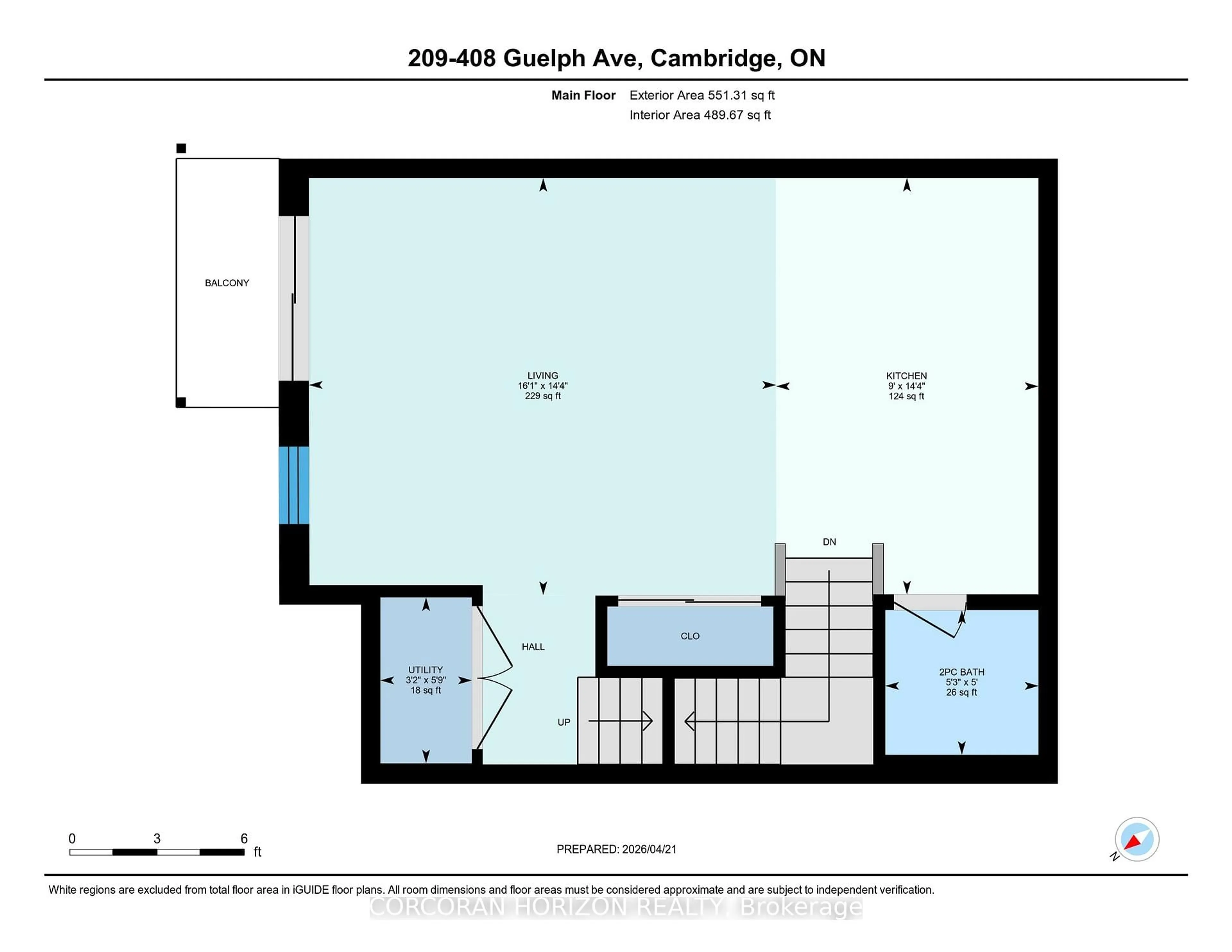 Floor plan for 408 Guelph Ave #209, Cambridge Ontario N3C 0H3