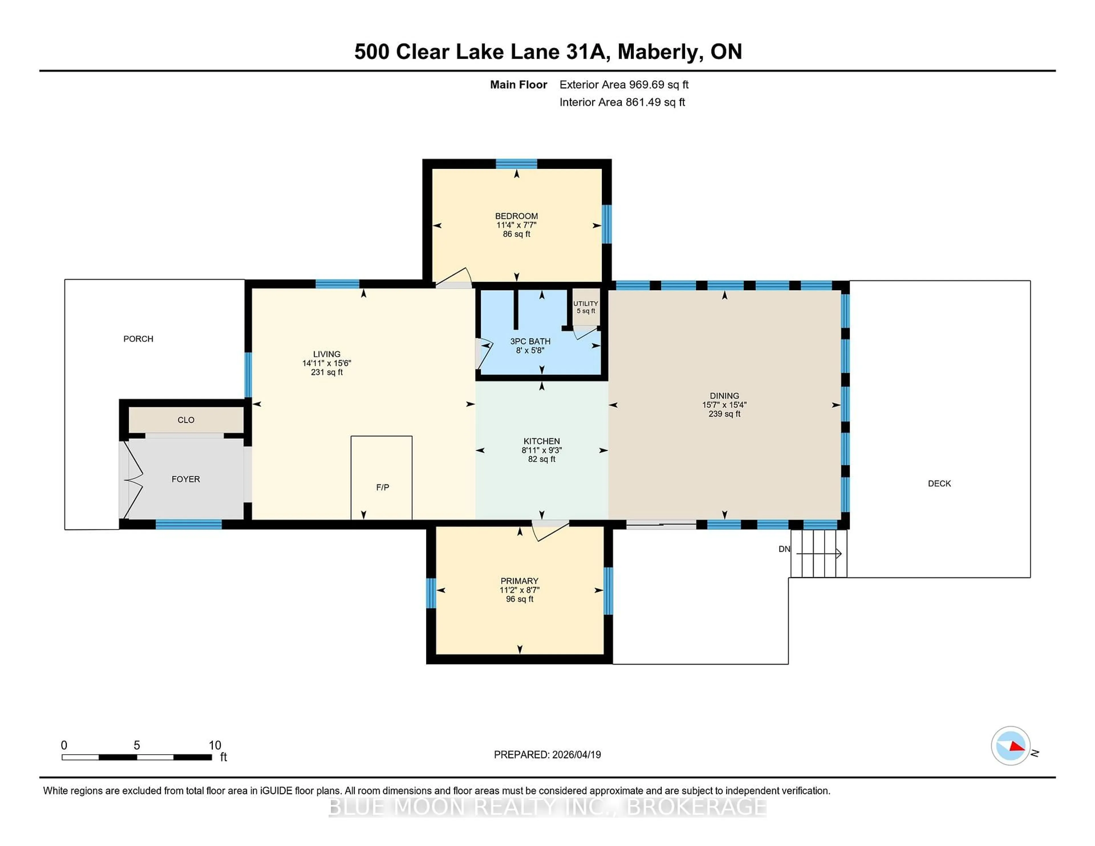 Floor plan for 500 Clear Lake Lane 31A, Maberly Ontario K0H 2B0