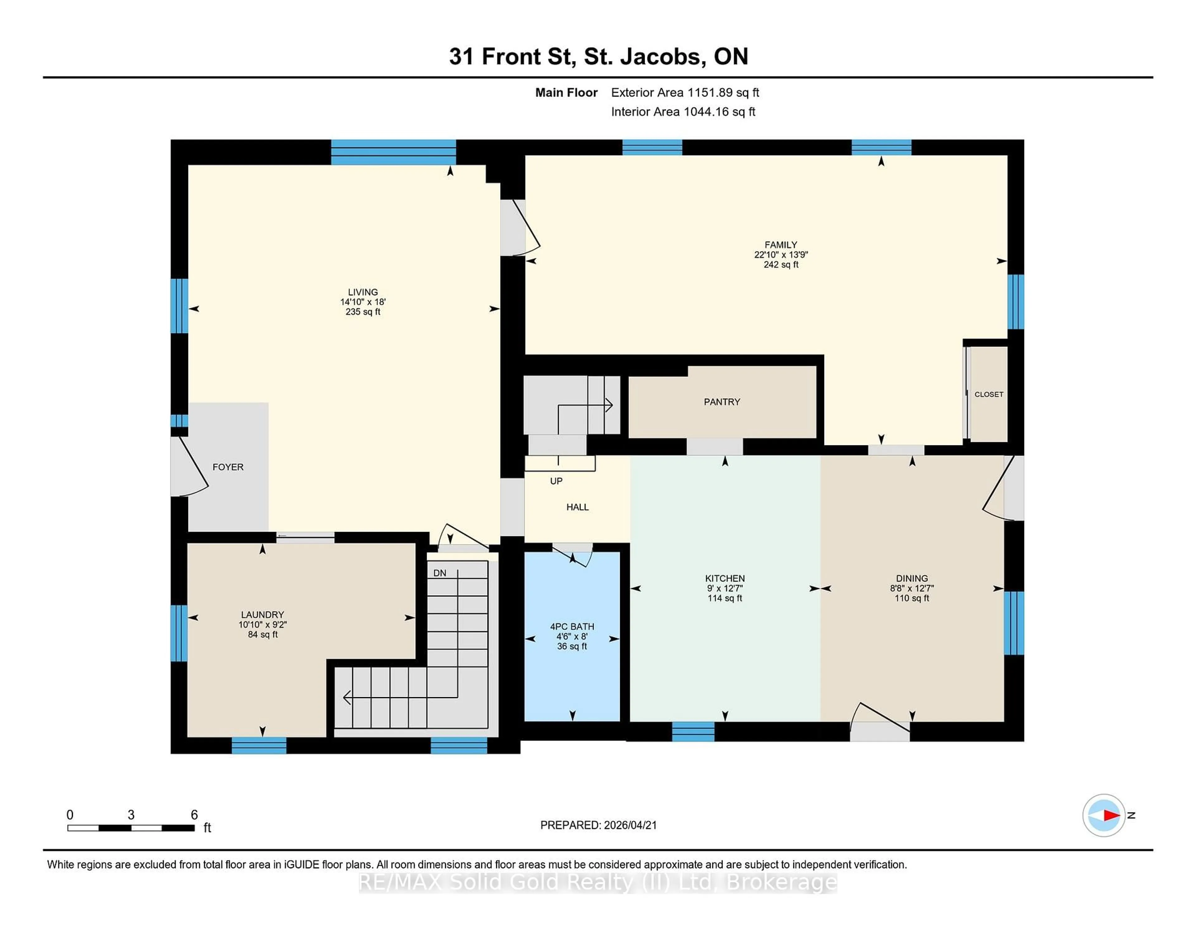 Floor plan for 31 Front St, Woolwich Ontario N0B 2N0