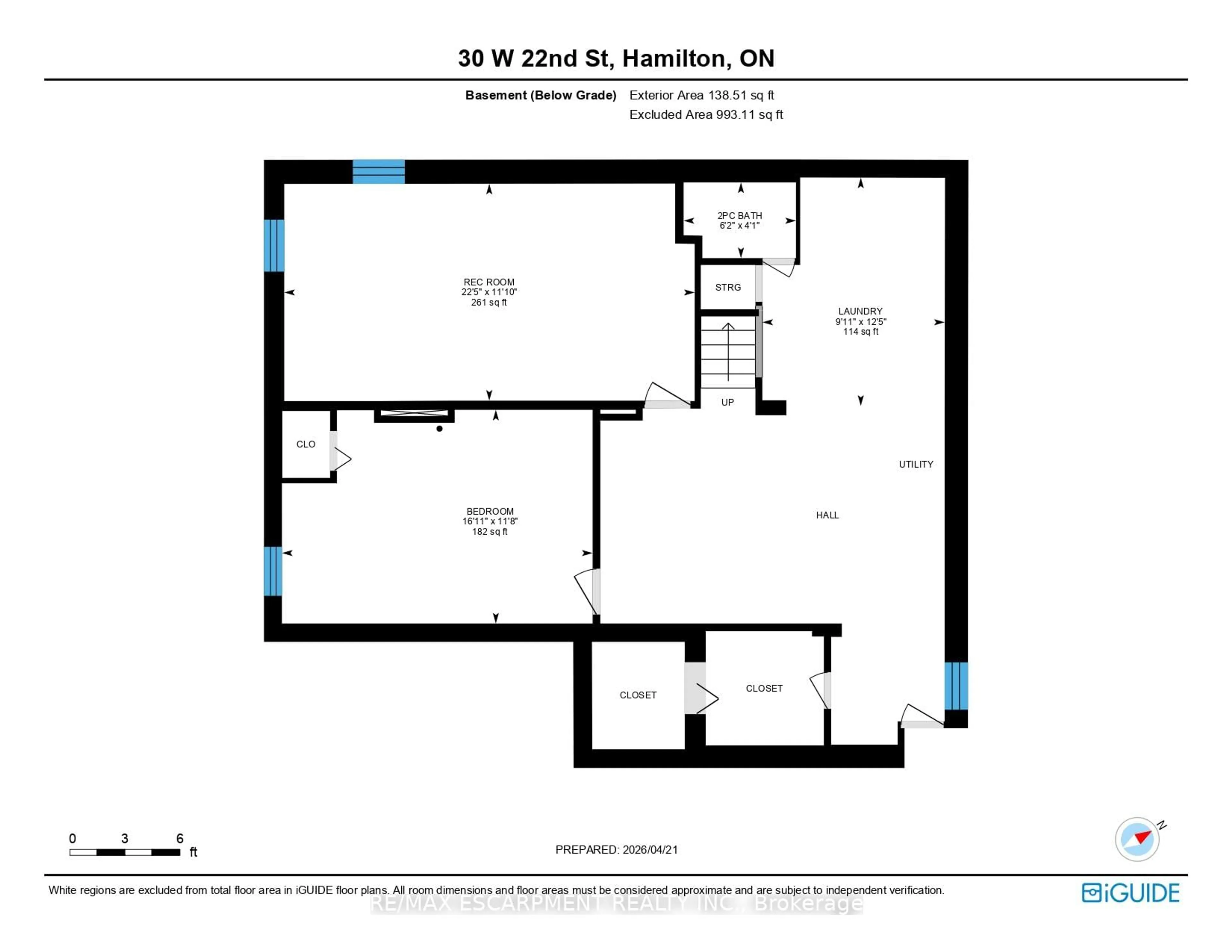 Floor plan for 30 West 22nd St, Hamilton Ontario L9C 4N3
