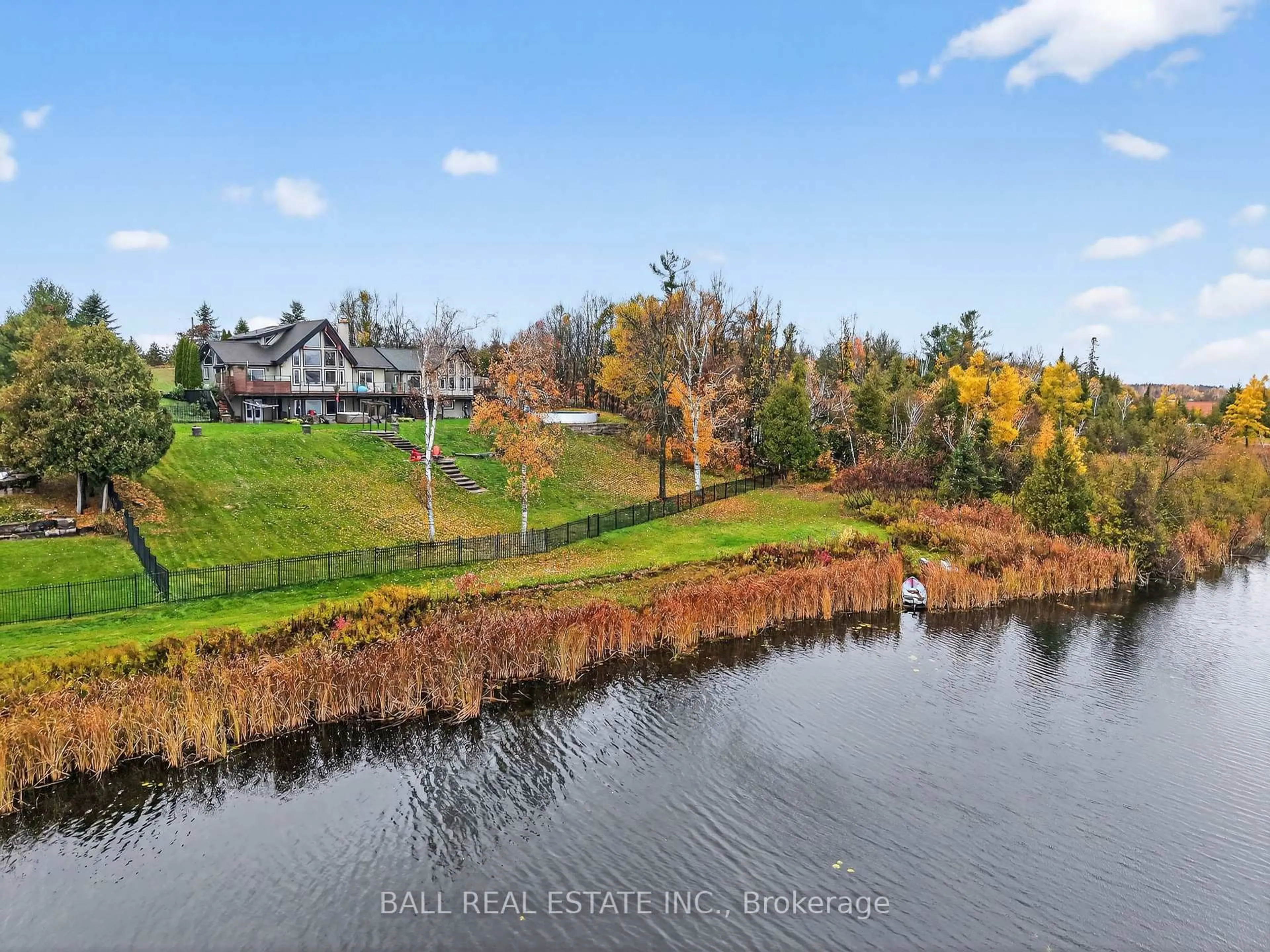 A pic from outside/outdoor area/front of a property/back of a property/a pic from drone, water/lake/river/ocean view for 151 Peller Crt, Kawartha Lakes Ontario K0M 1A0