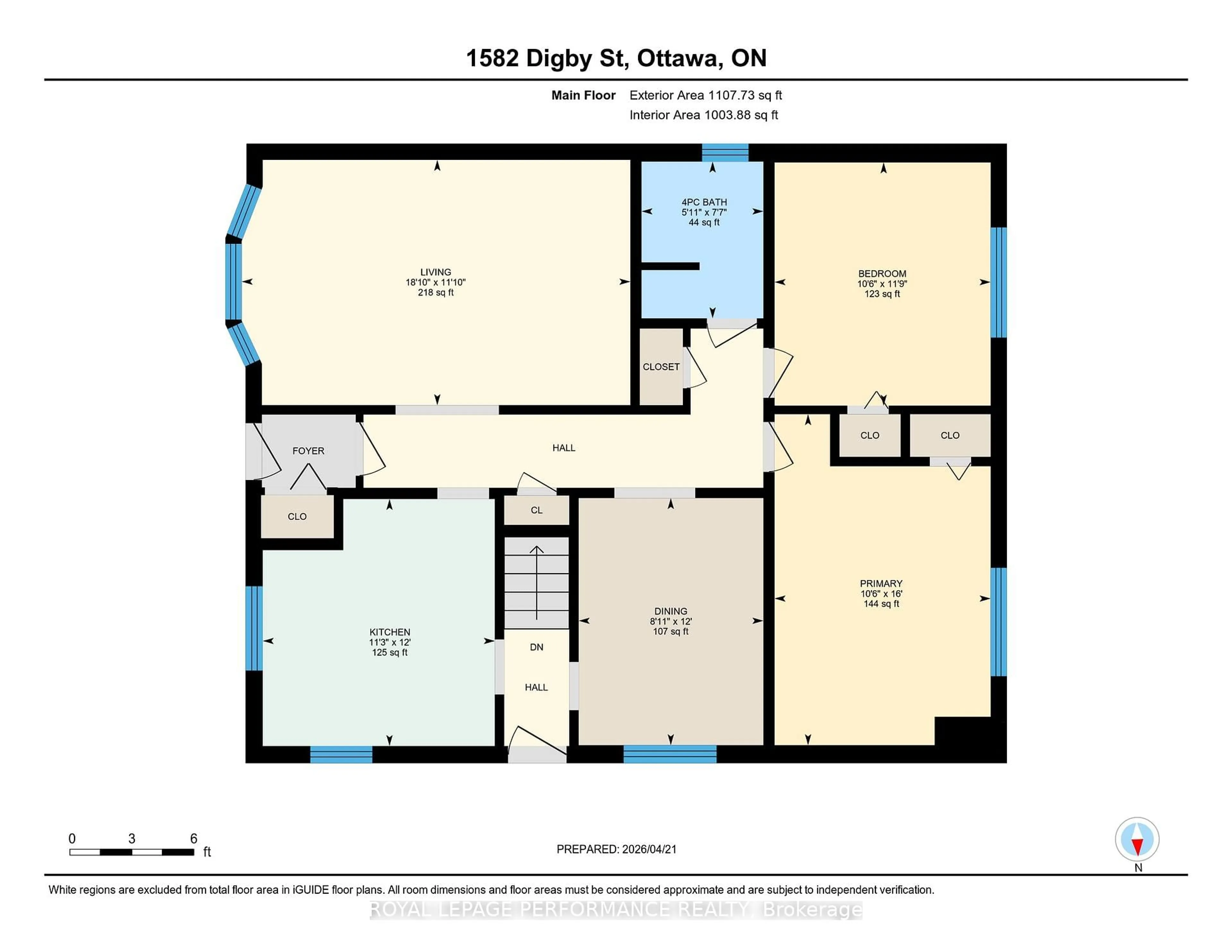 Floor plan for 1582 Digby St, Ottawa Ontario K1G 0P6