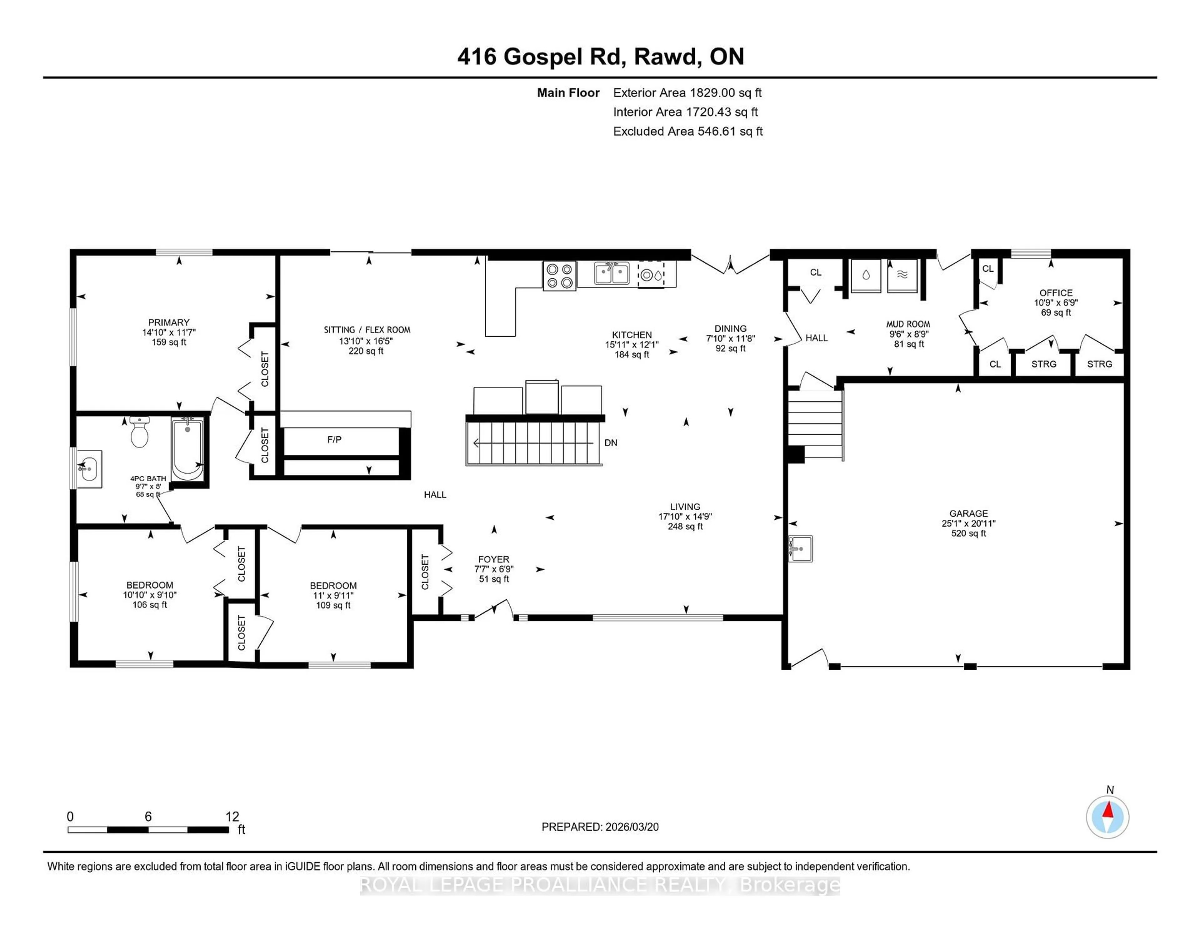 Floor plan for 416 GOSPEL Rd, Quinte West Ontario K0K 1L0