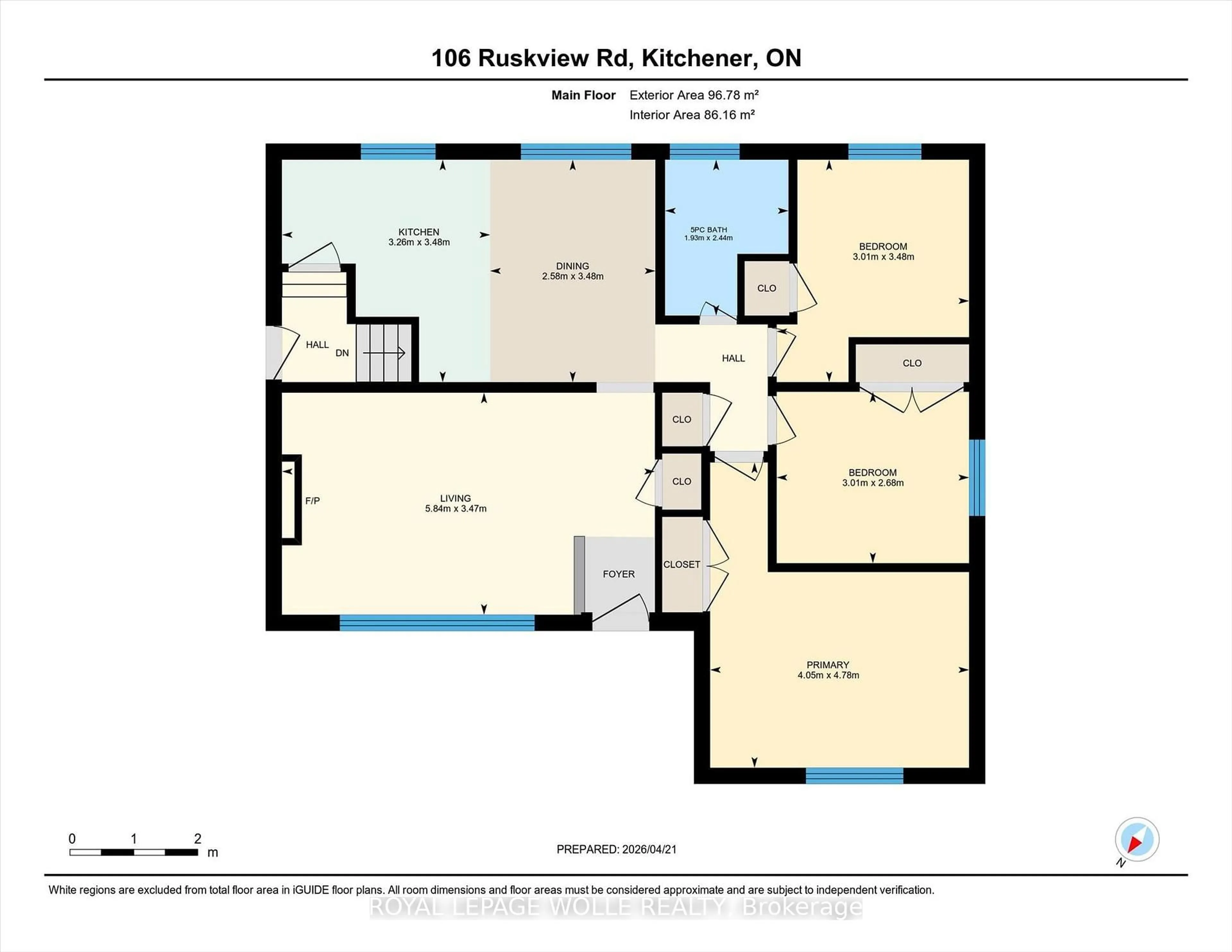 Floor plan for 106 Ruskview Rd, Kitchener Ontario N2M 4S3