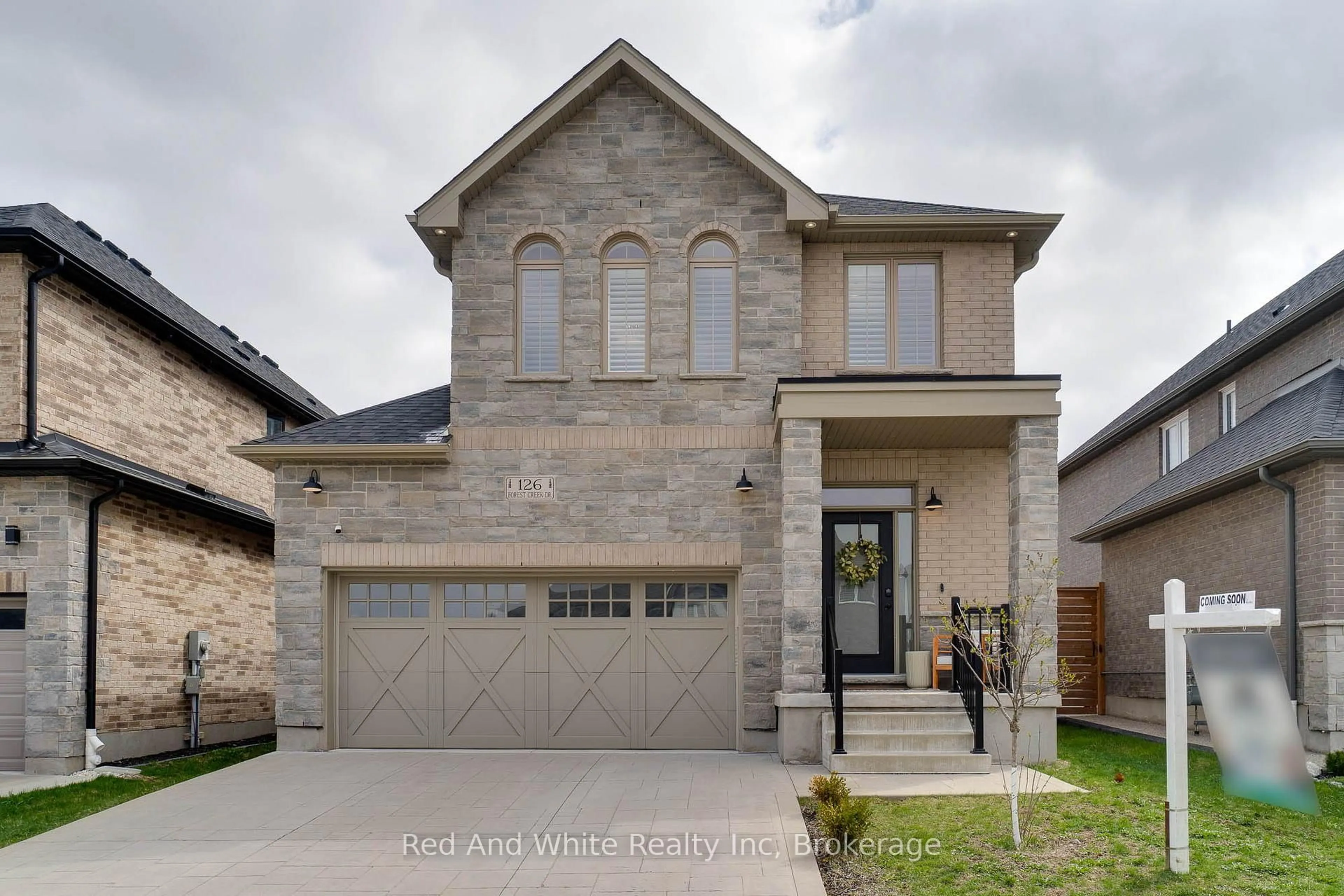 Home with brick exterior material, street for 126 Forest Creek Dr, Kitchener Ontario N2R 0M1