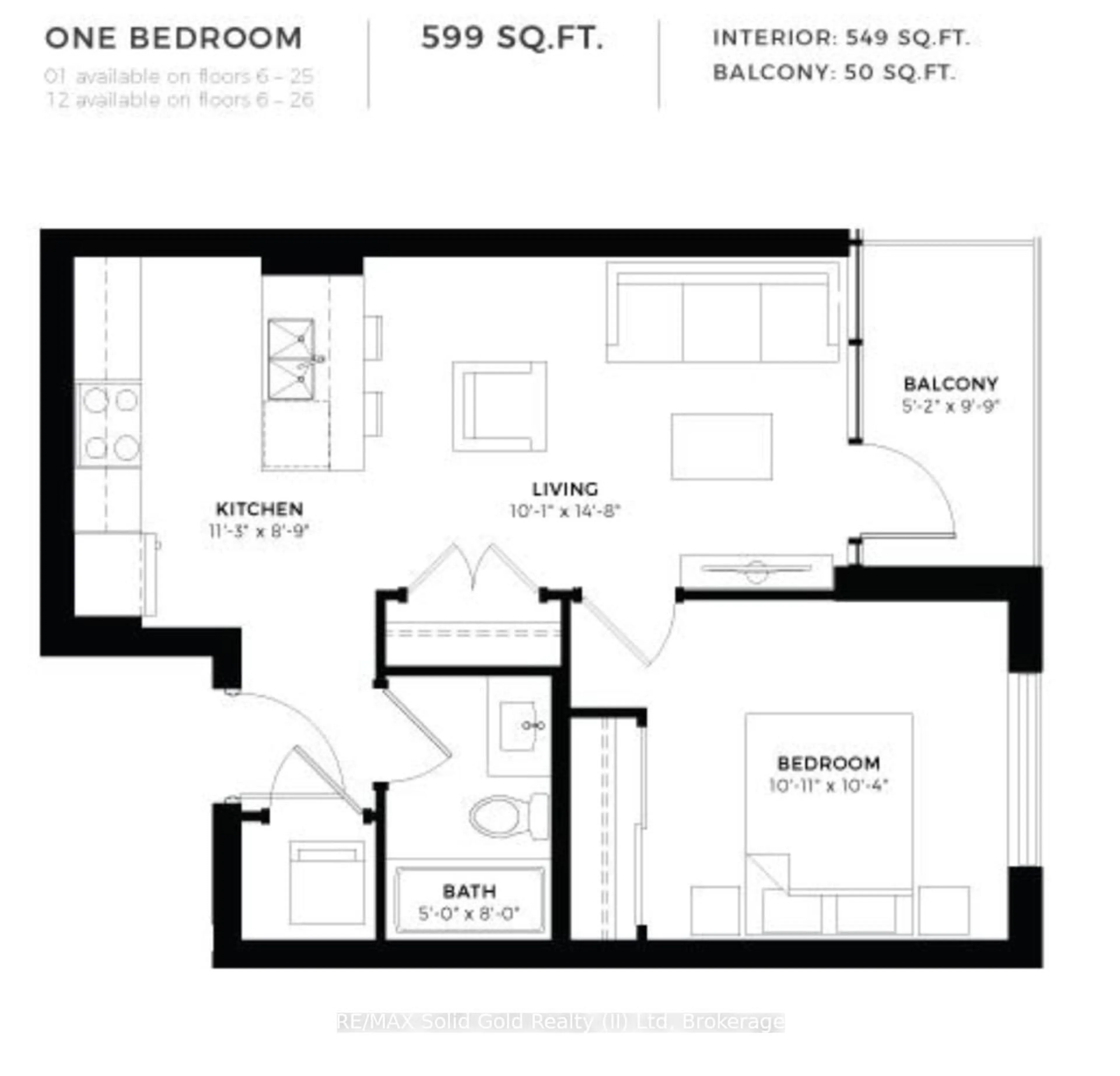 Floor plan for 108 Garment St #2512, Kitchener Ontario N2G 0E2