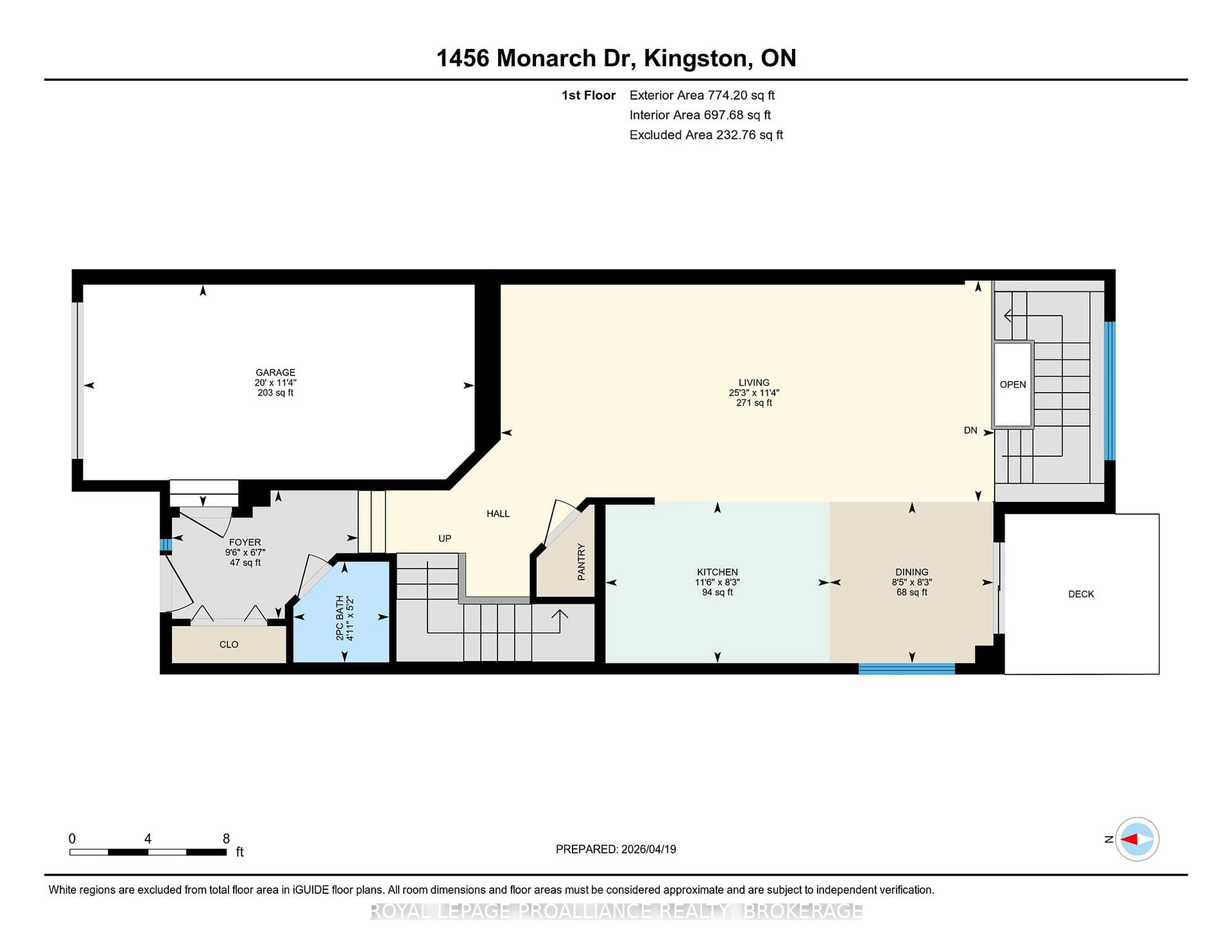 Floor plan for 1456 Monarch Dr, Kingston Ontario K7P 0H4