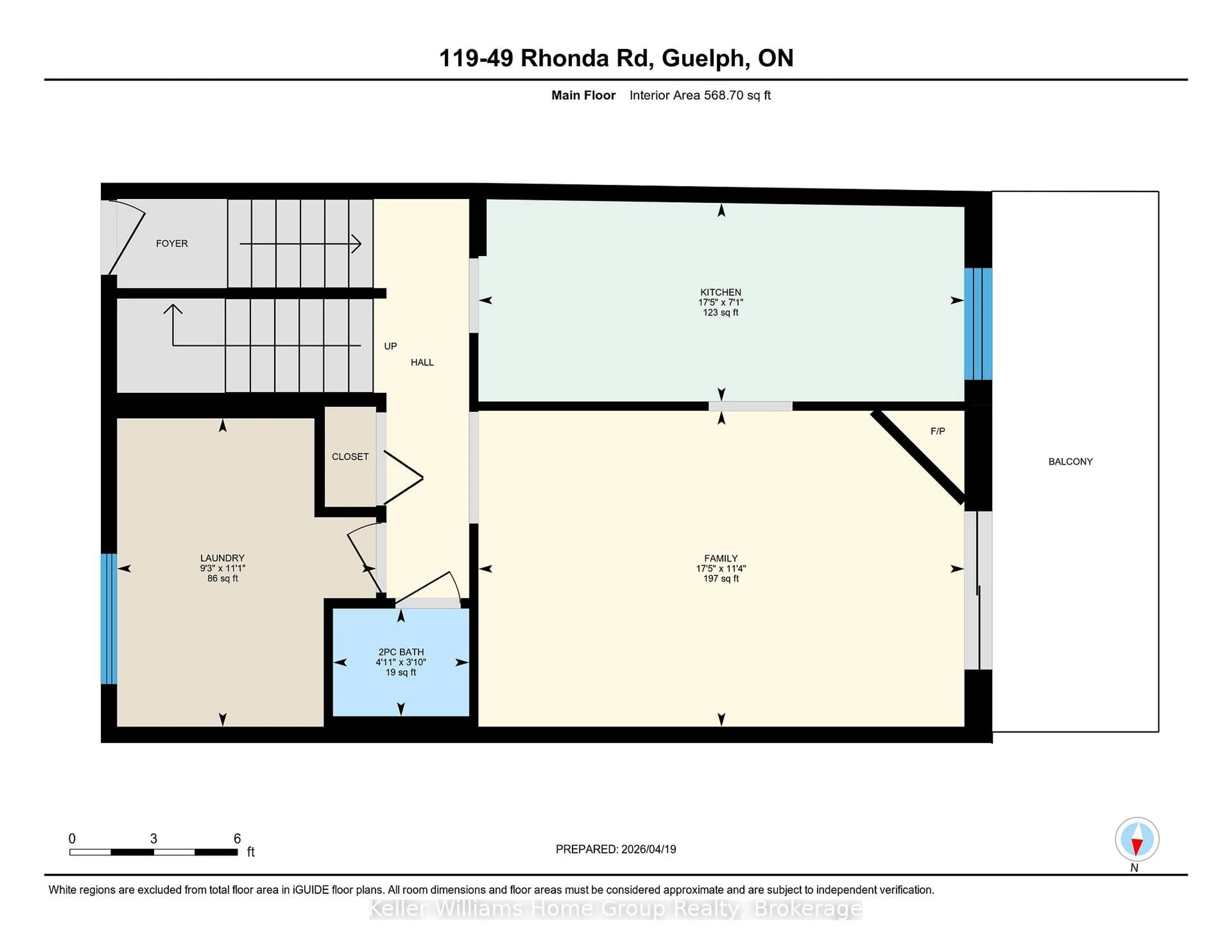 Floor plan for 49 Rhonda Rd #119, Guelph Ontario N1H 7A4