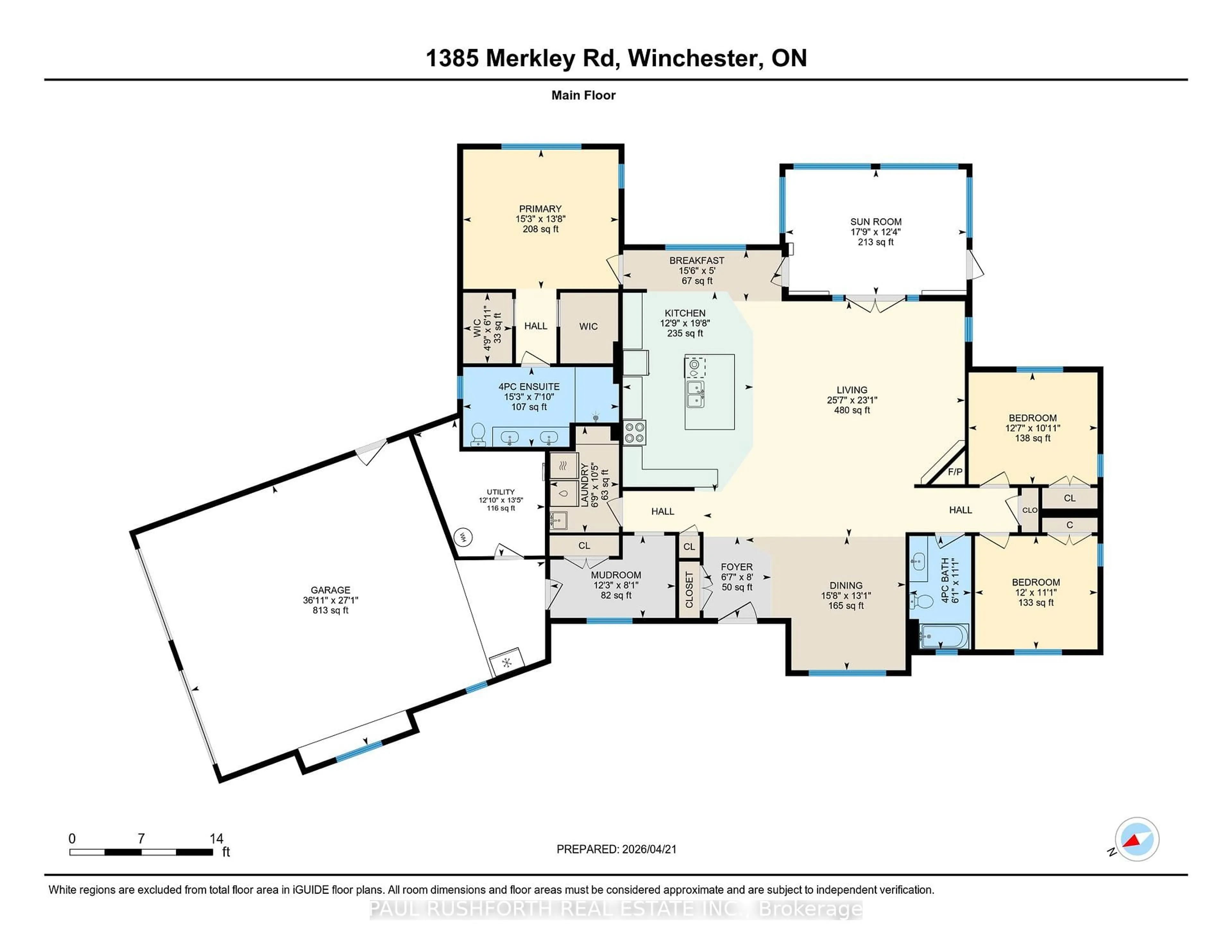 Floor plan for 1385 Merkley Rd, North Dundas Ontario K0C 2K0