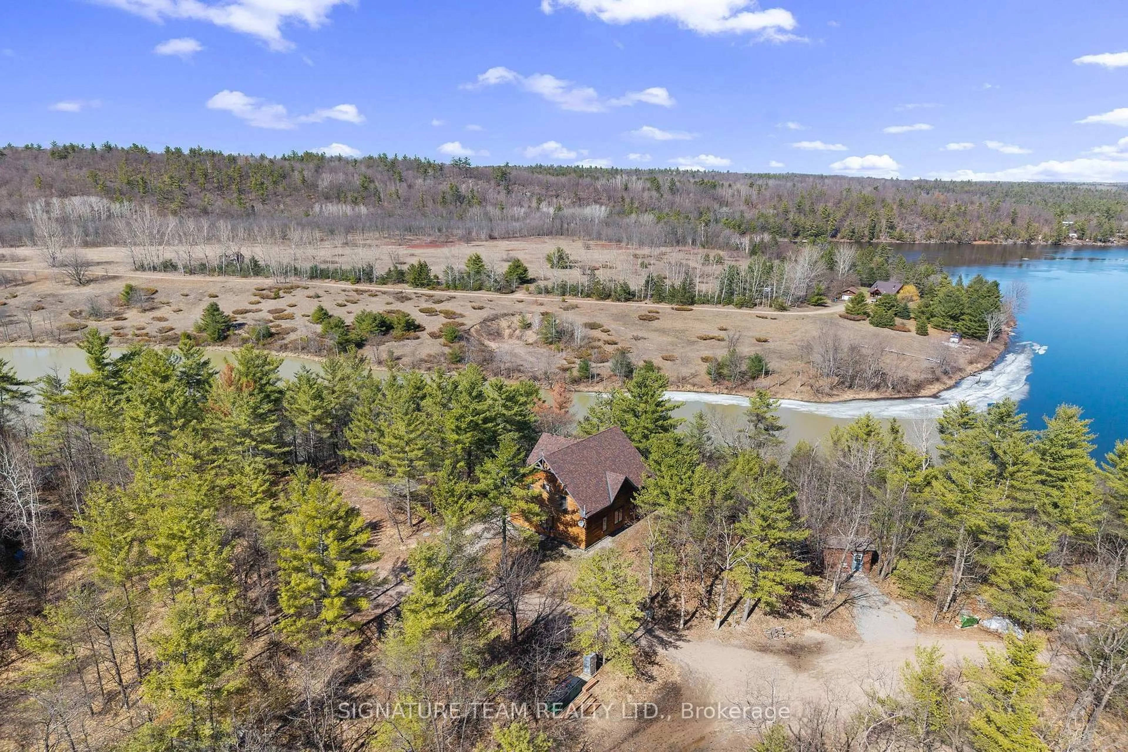 A pic from outside/outdoor area/front of a property/back of a property/a pic from drone, forest/trees view for 287 Presquile Tr, Foresters Falls Ontario K0J 1V0