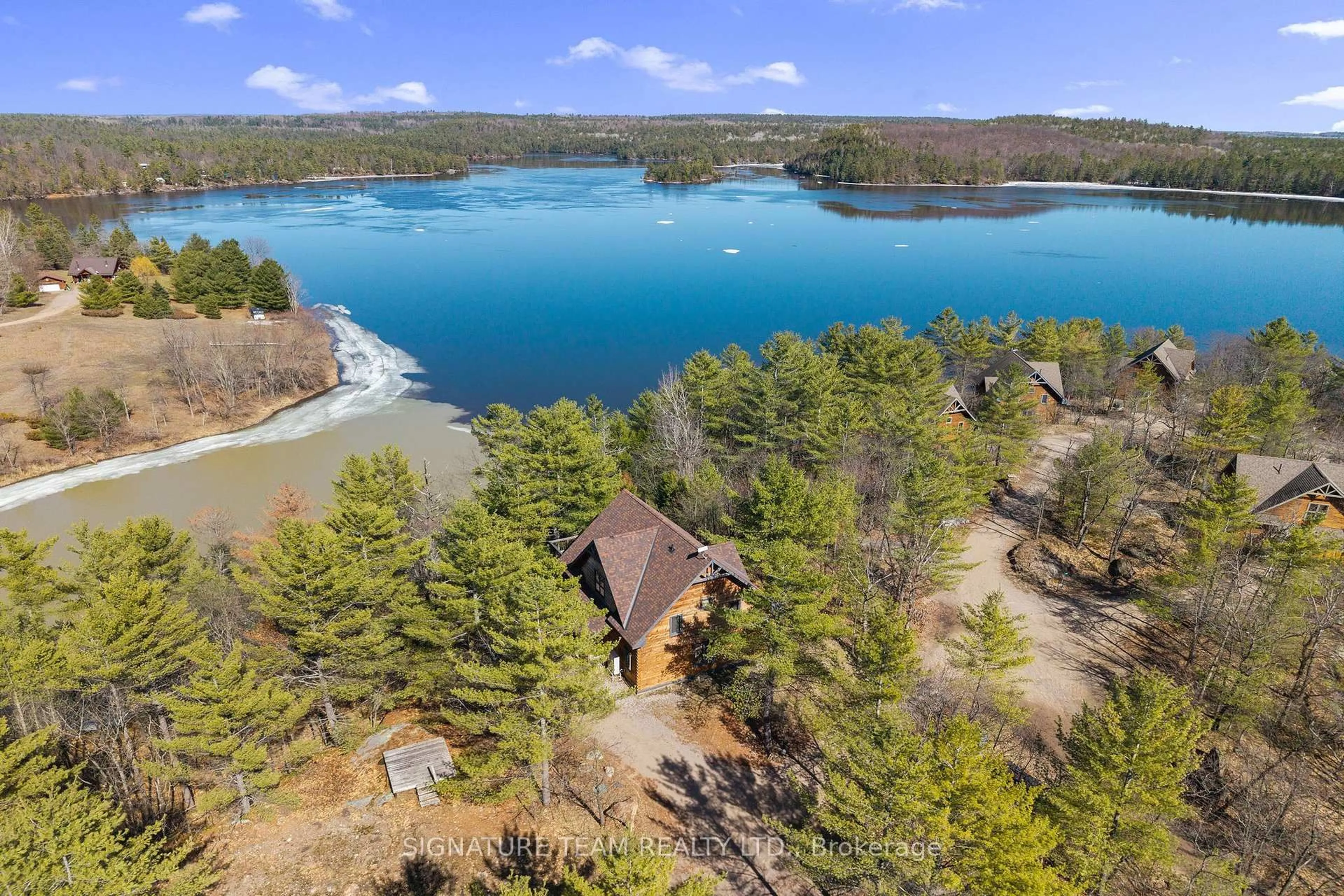 A pic from outside/outdoor area/front of a property/back of a property/a pic from drone, water/lake/river/ocean view for 287 Presquile Tr, Foresters Falls Ontario K0J 1V0