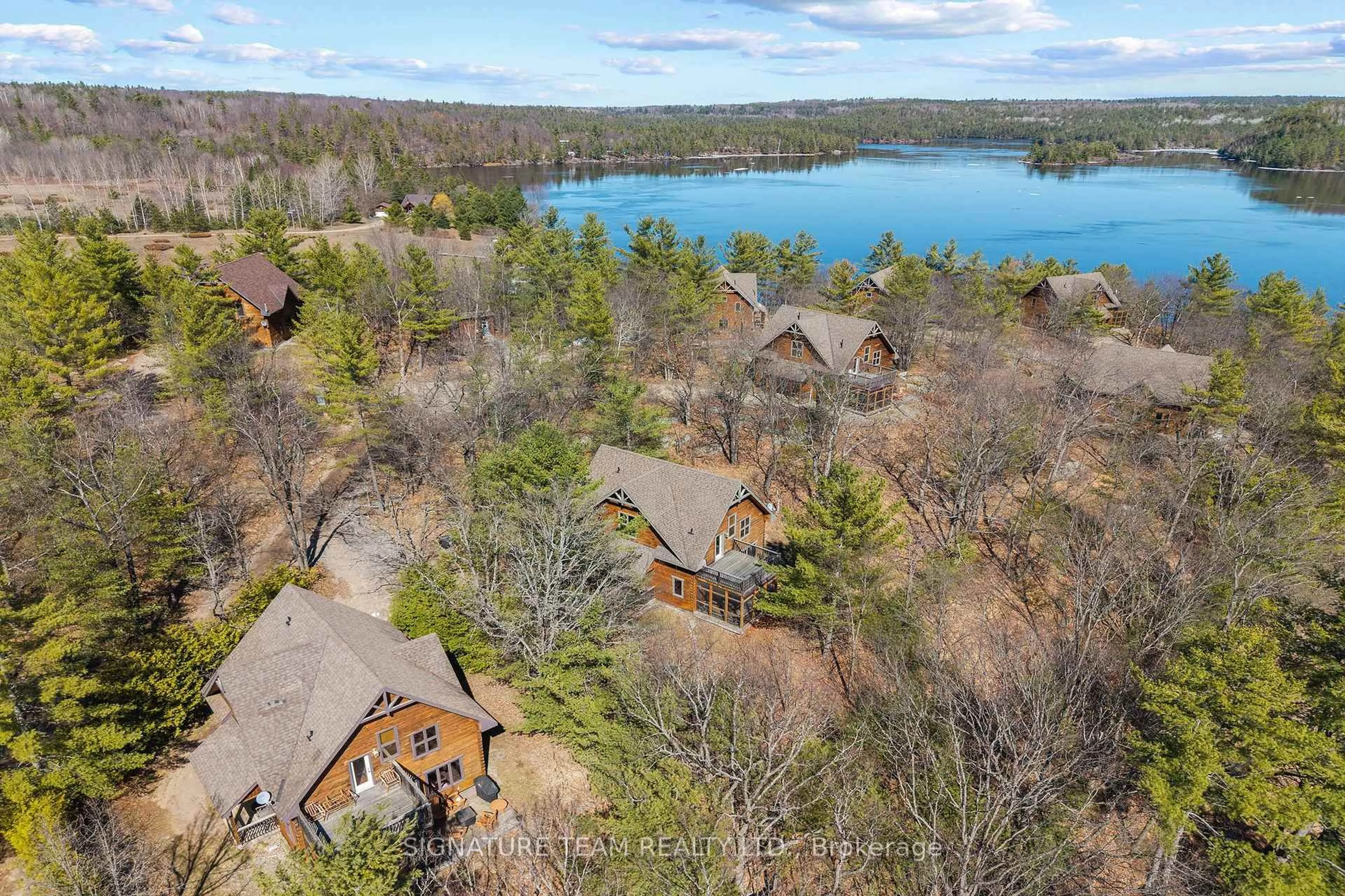A pic from outside/outdoor area/front of a property/back of a property/a pic from drone, water/lake/river/ocean view for 282B Presquile Tr, Foresters Falls Ontario K0J 1V0