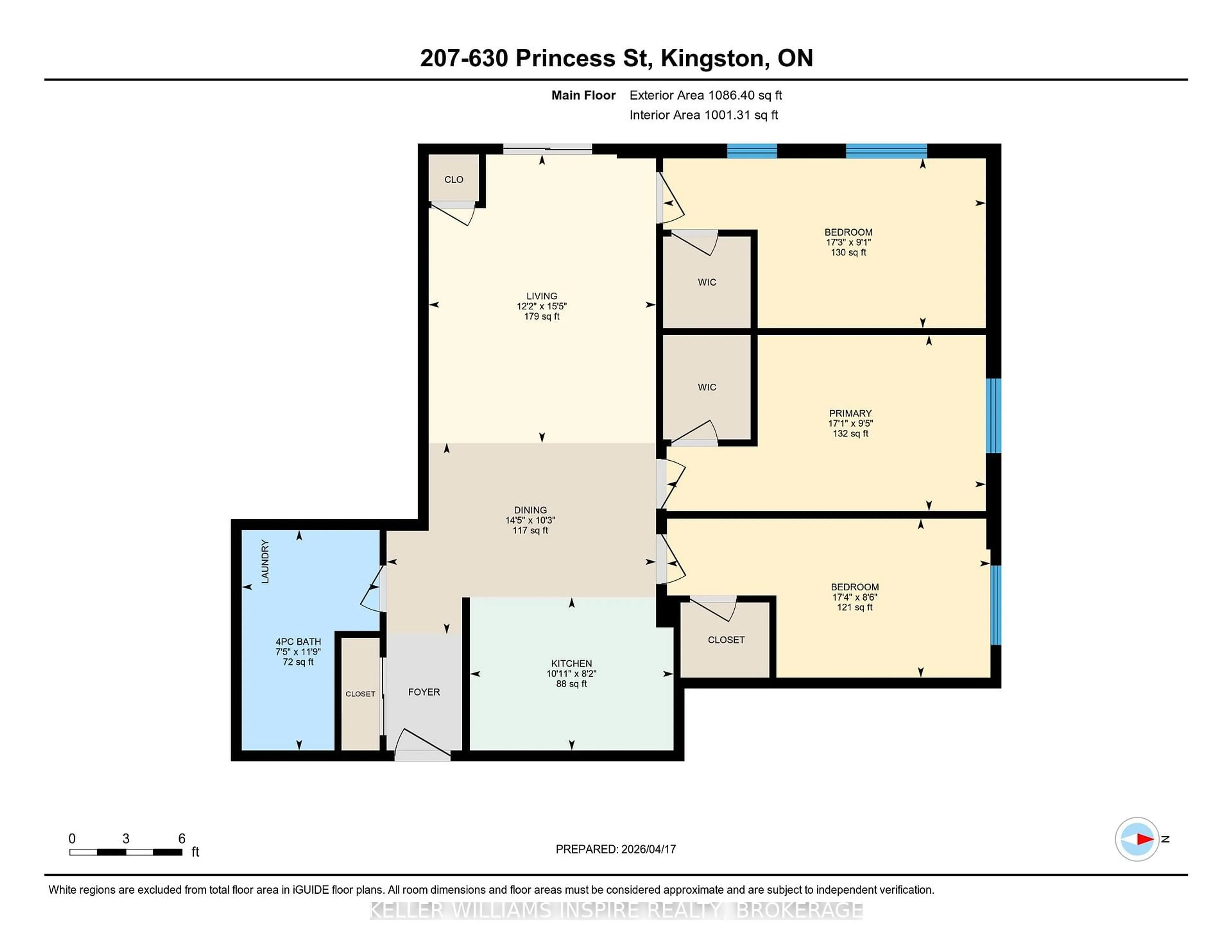 Floor plan for 630 Princess St #207, Kingston Ontario K7L 1E2