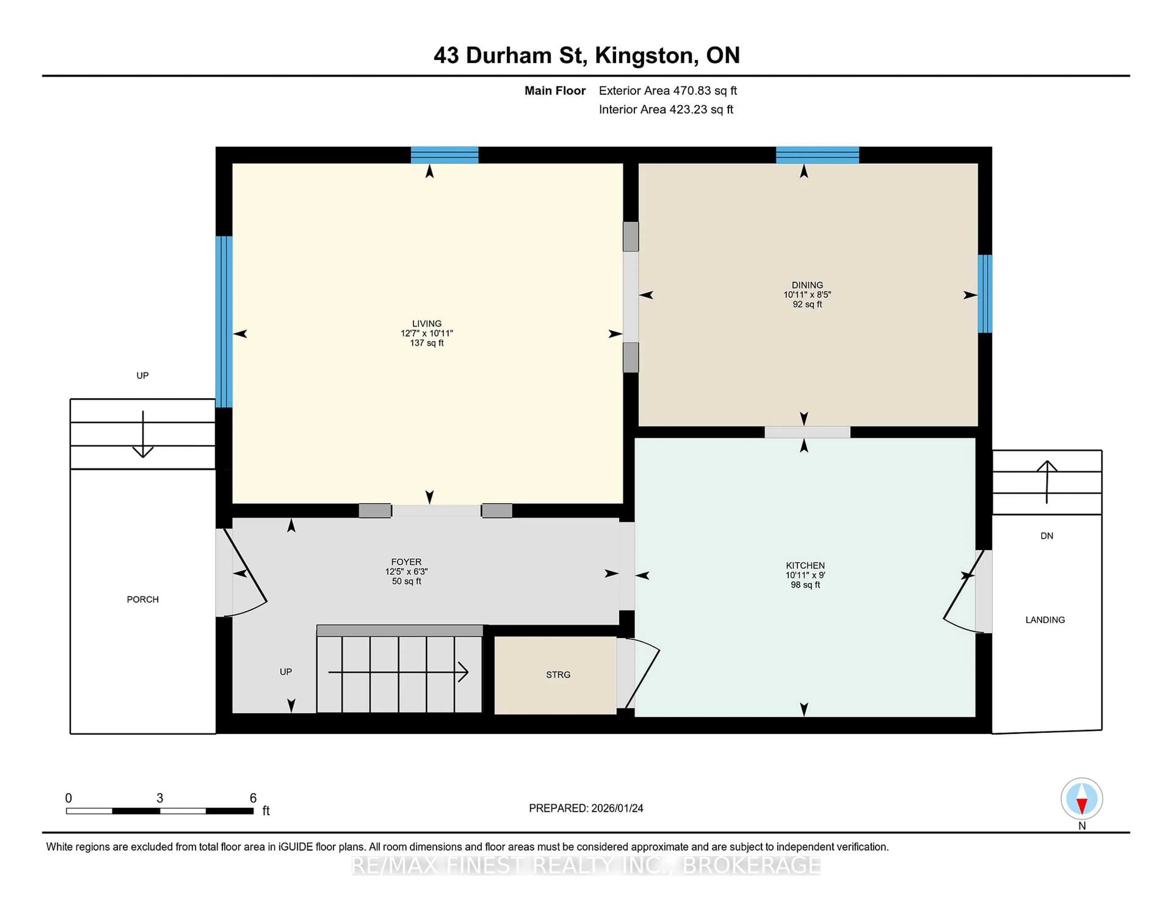Floor plan for 43 Durham St, Kingston Ontario K7L 1J2