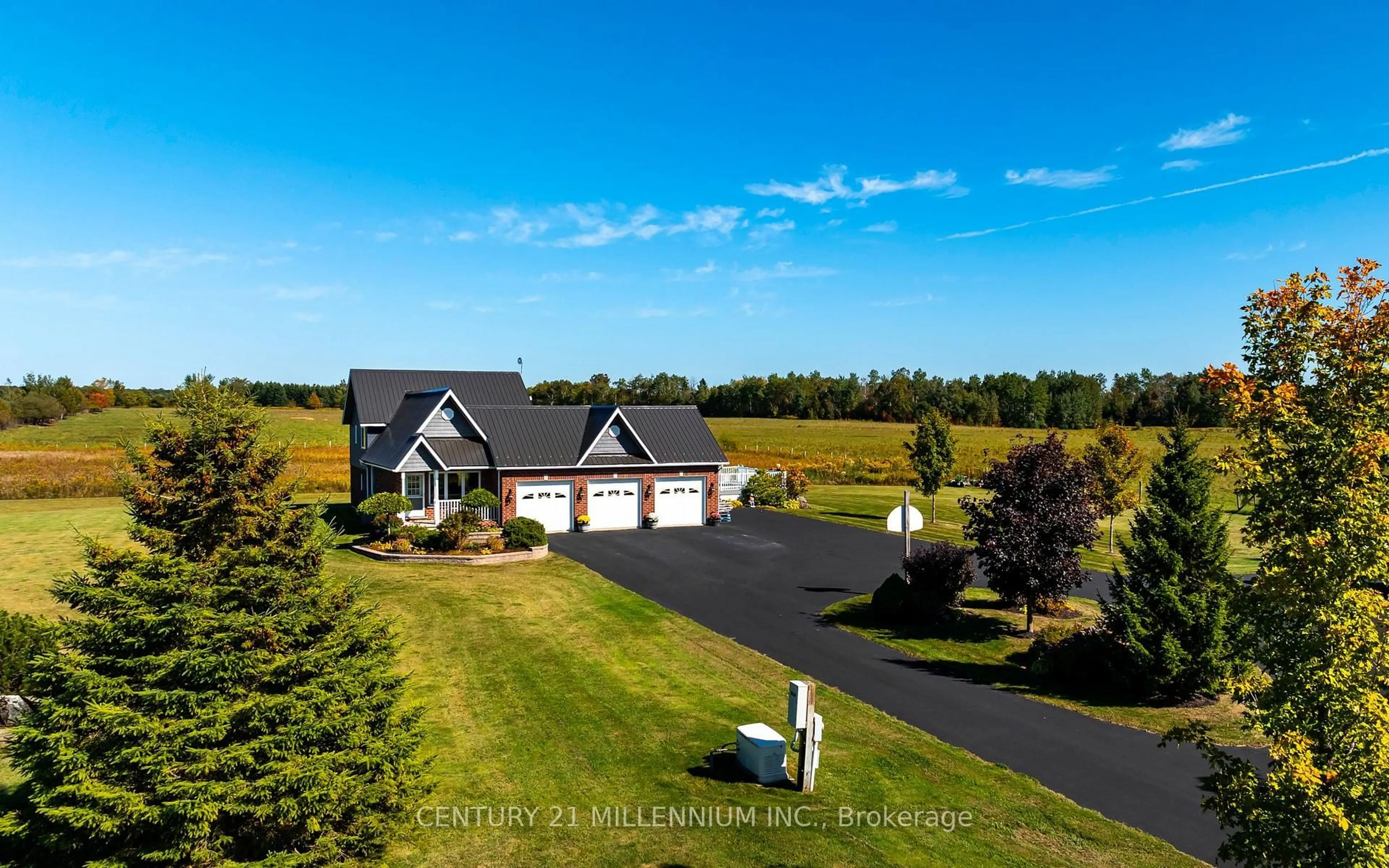 A pic from outside/outdoor area/front of a property/back of a property/a pic from drone, water/lake/river/ocean view for 395115 County Road 12 Rd, Amaranth Ontario L9W 0N4