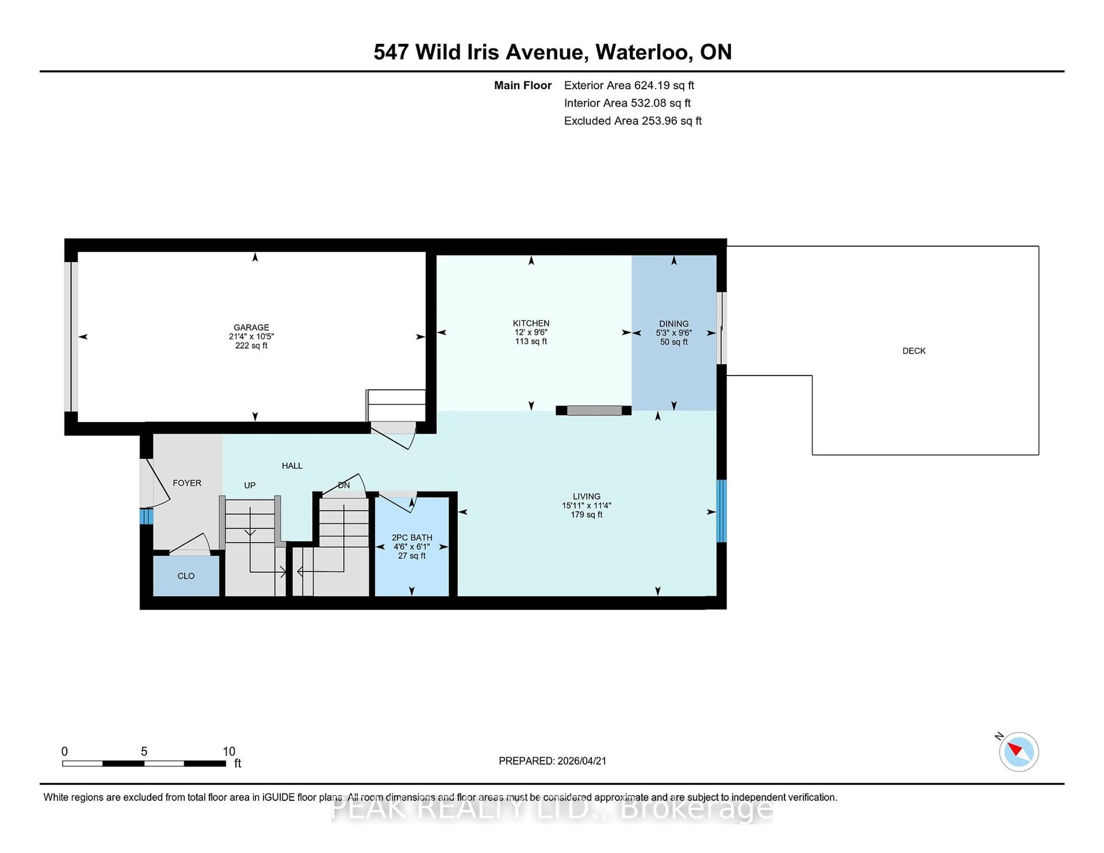Floor plan for 547 WILD IRIS Ave, Waterloo Ontario N2V 2W4