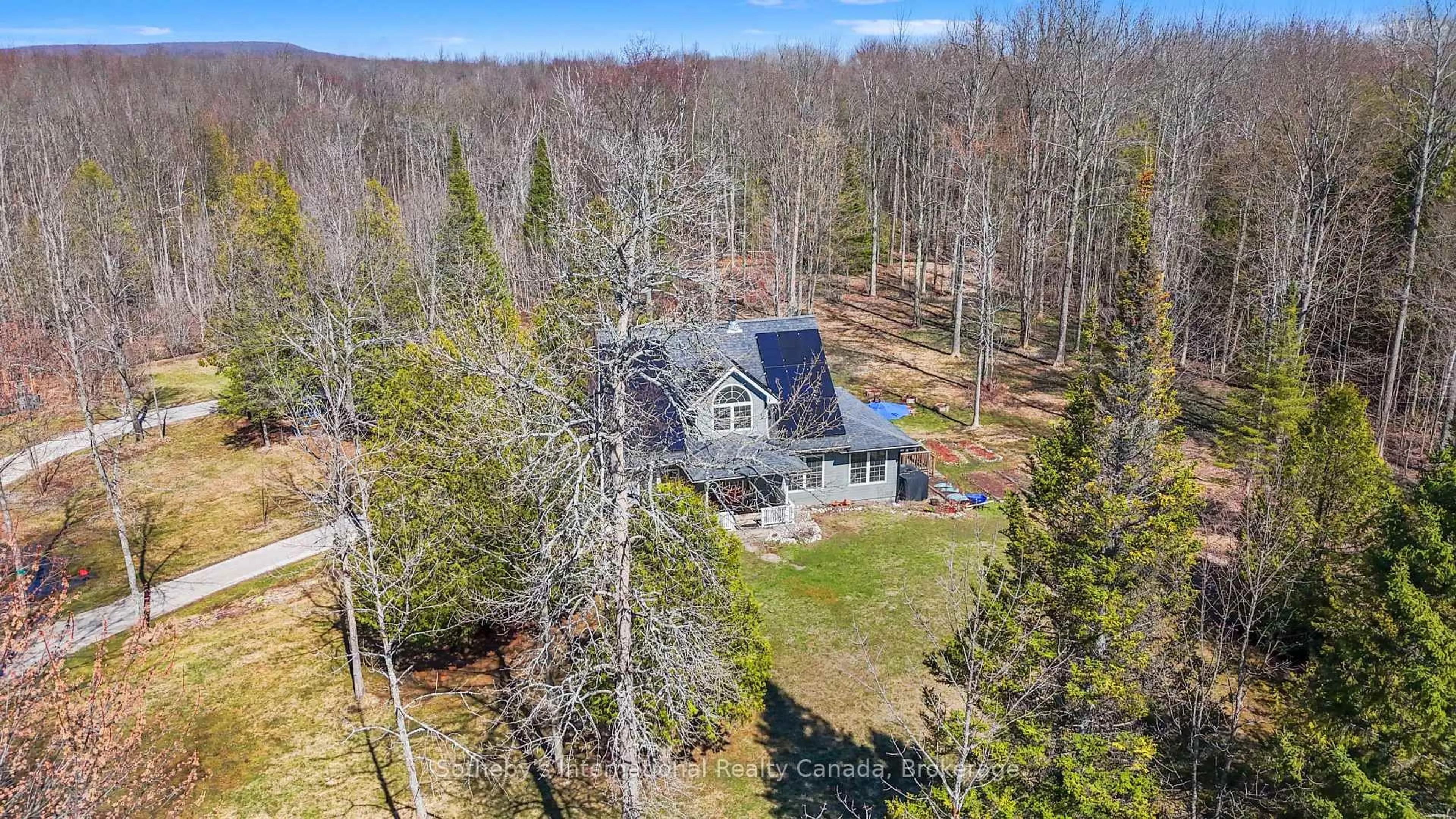 A pic from outside/outdoor area/front of a property/back of a property/a pic from drone, water/lake/river/ocean view for 403419 Concession 20 Rd, Georgian Bluffs Ontario N0H 1S0