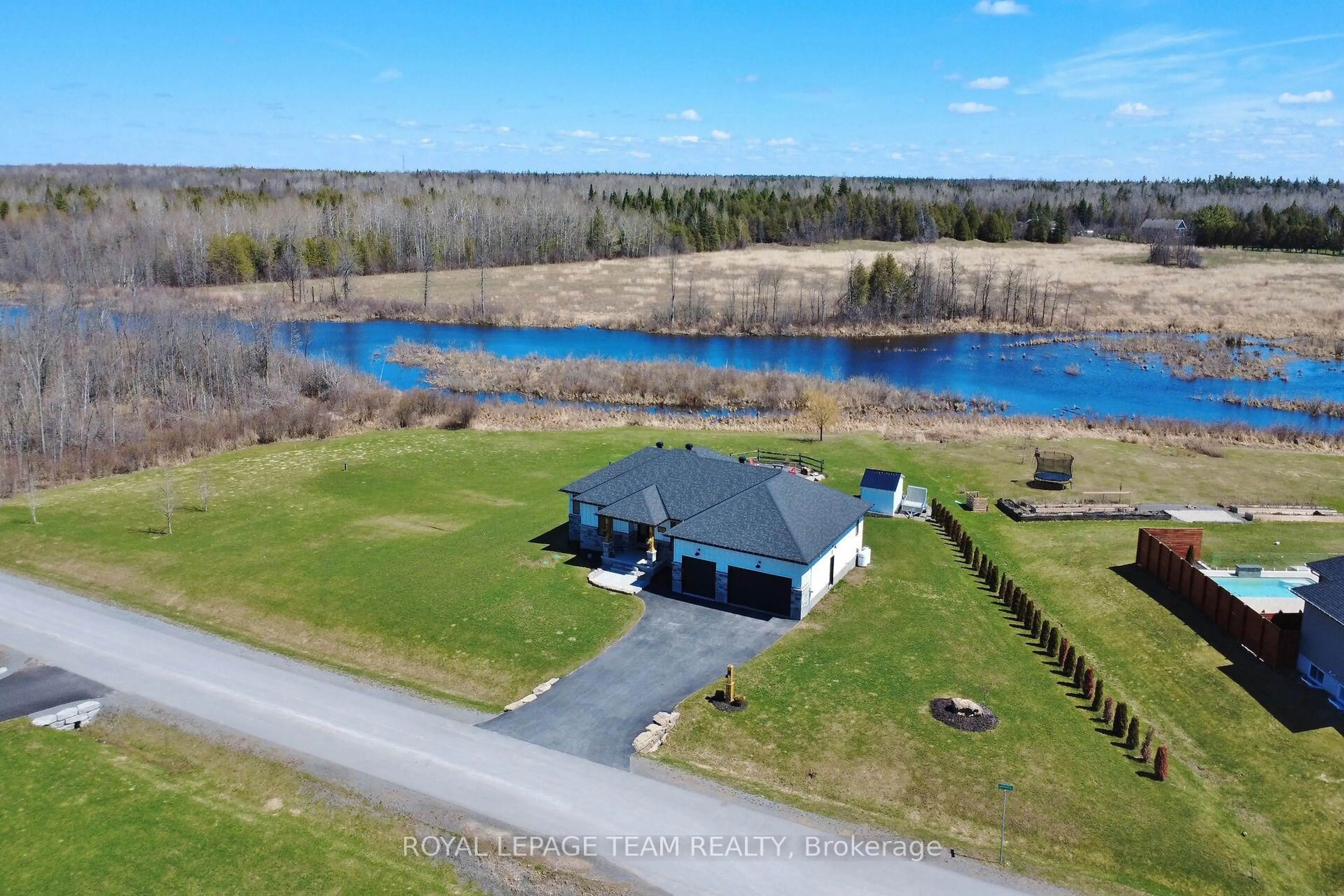 A pic from outside/outdoor area/front of a property/back of a property/a pic from drone, water/lake/river/ocean view for 375 Johnny Porter Dr, Ashton Ontario K0A 1B0