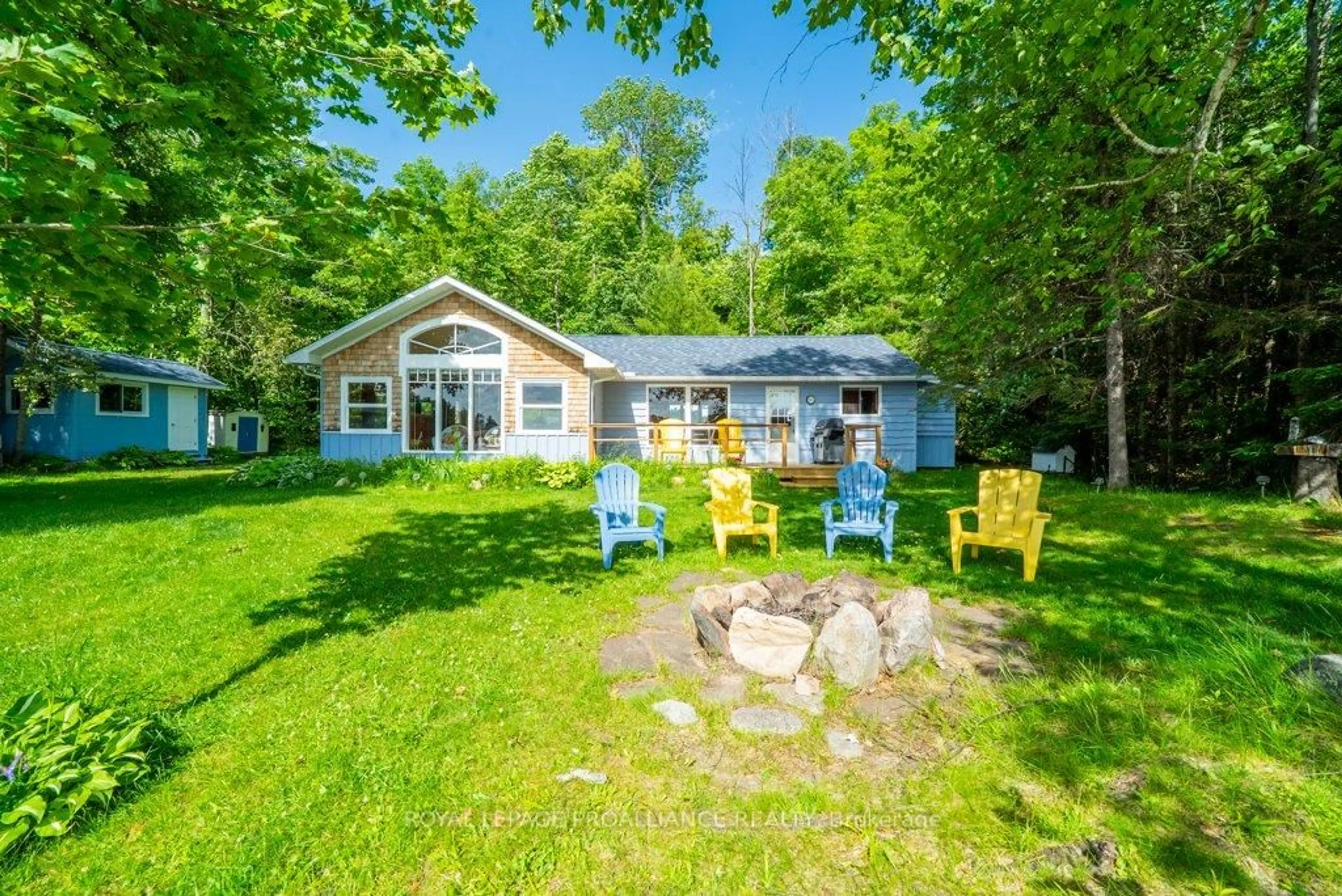Patio, water/lake/river/ocean view for 1937A East Bay Rd, Plevna Ontario K0H 2M0