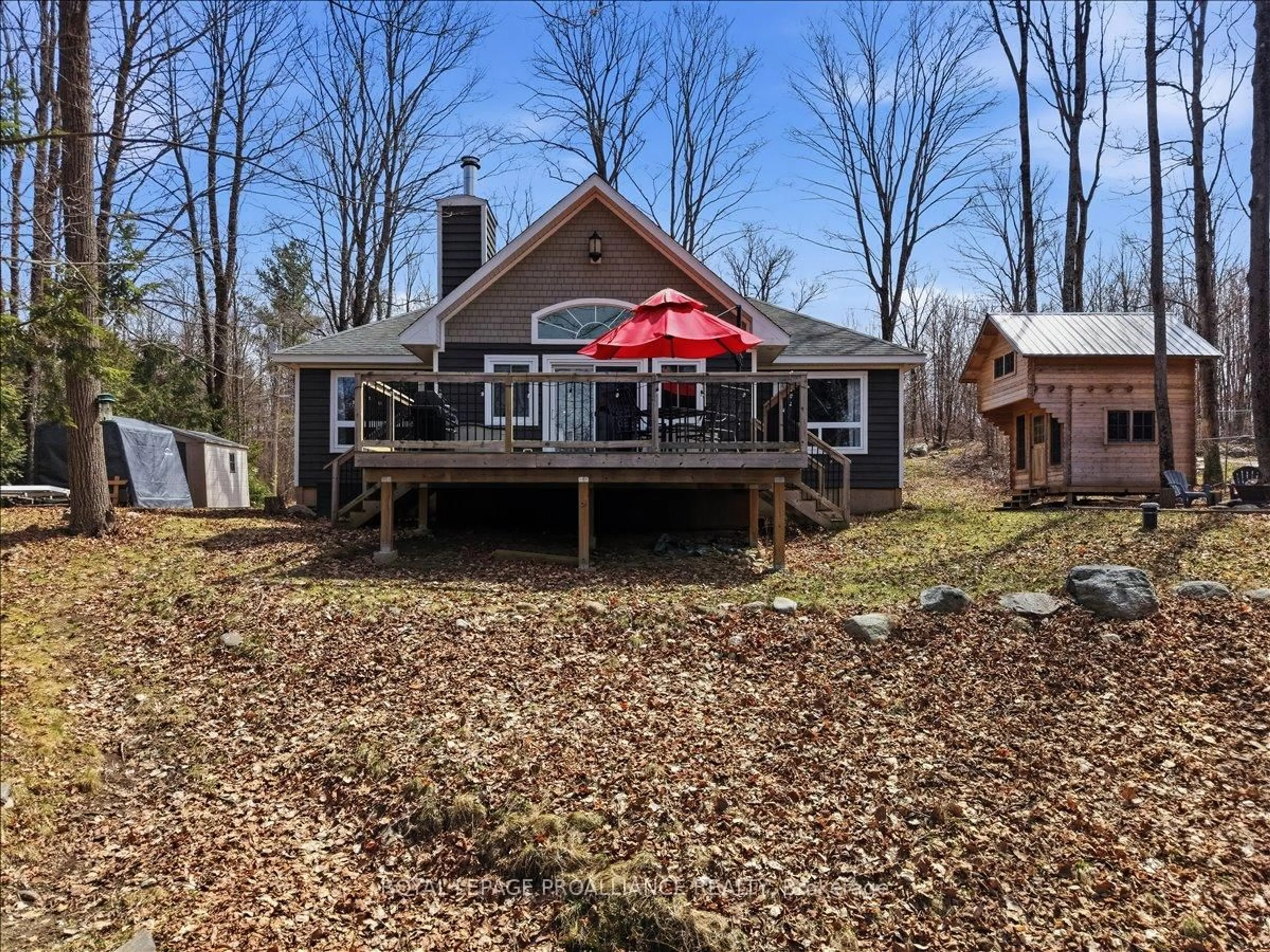 A pic from outside/outdoor area/front of a property/back of a property/a pic from drone, water/lake/river/ocean view for 1068 Pleasant Hill Lane, Arden Ontario K0H 1B0