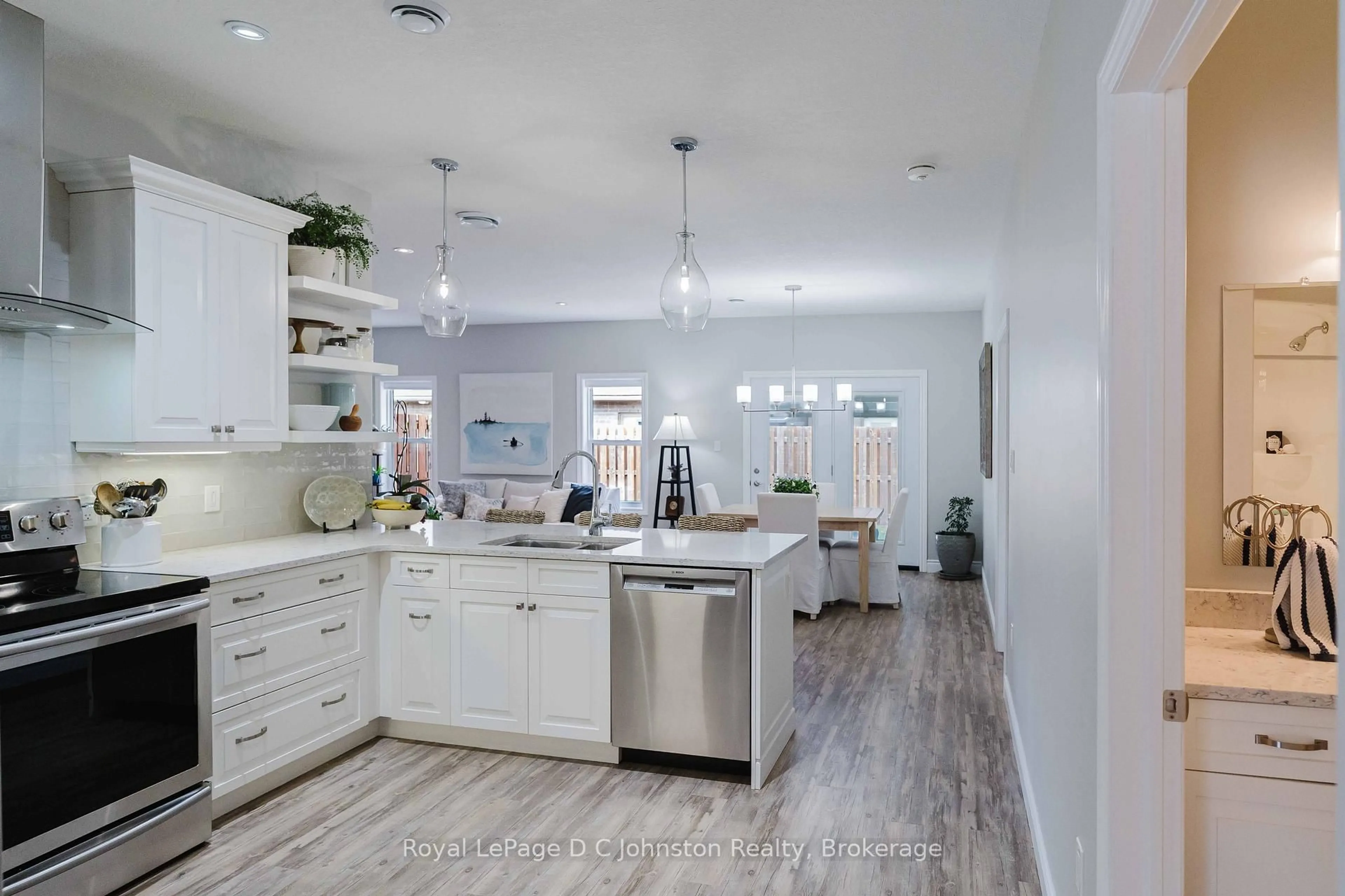 Open concept kitchen, ceramic/tile floor for 221 Grenville St, Saugeen Shores Ontario N0H 2L0