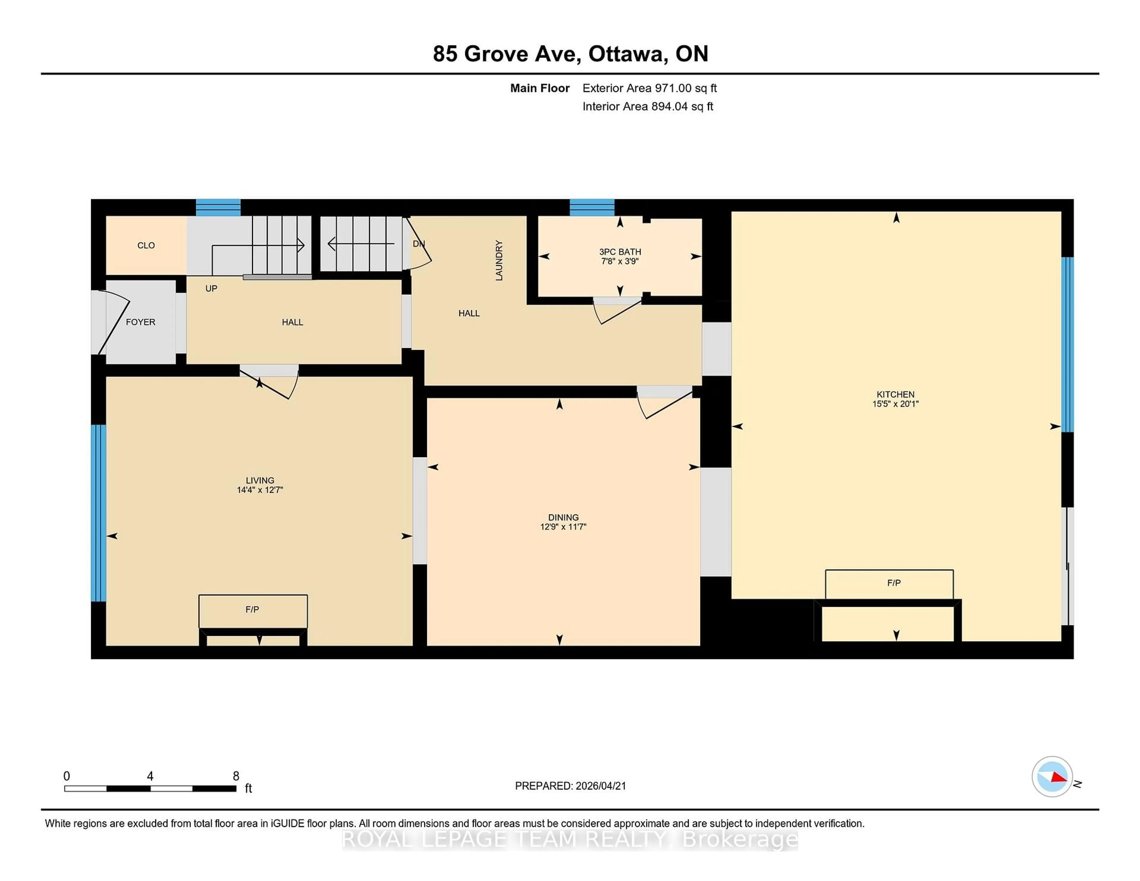 Floor plan for 85 Grove Ave, Ottawa Ontario K1S 3A7