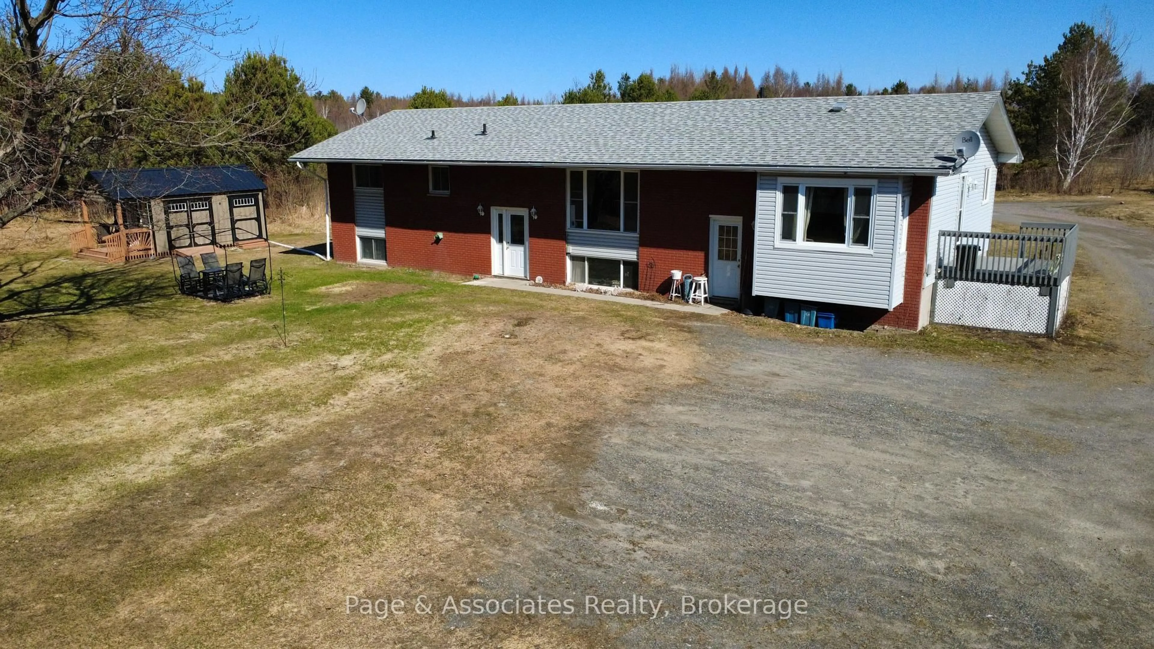 A pic from outside/outdoor area/front of a property/back of a property/a pic from drone, building for 12051B Highway 17, West Nipissing Ontario P2B 2S6