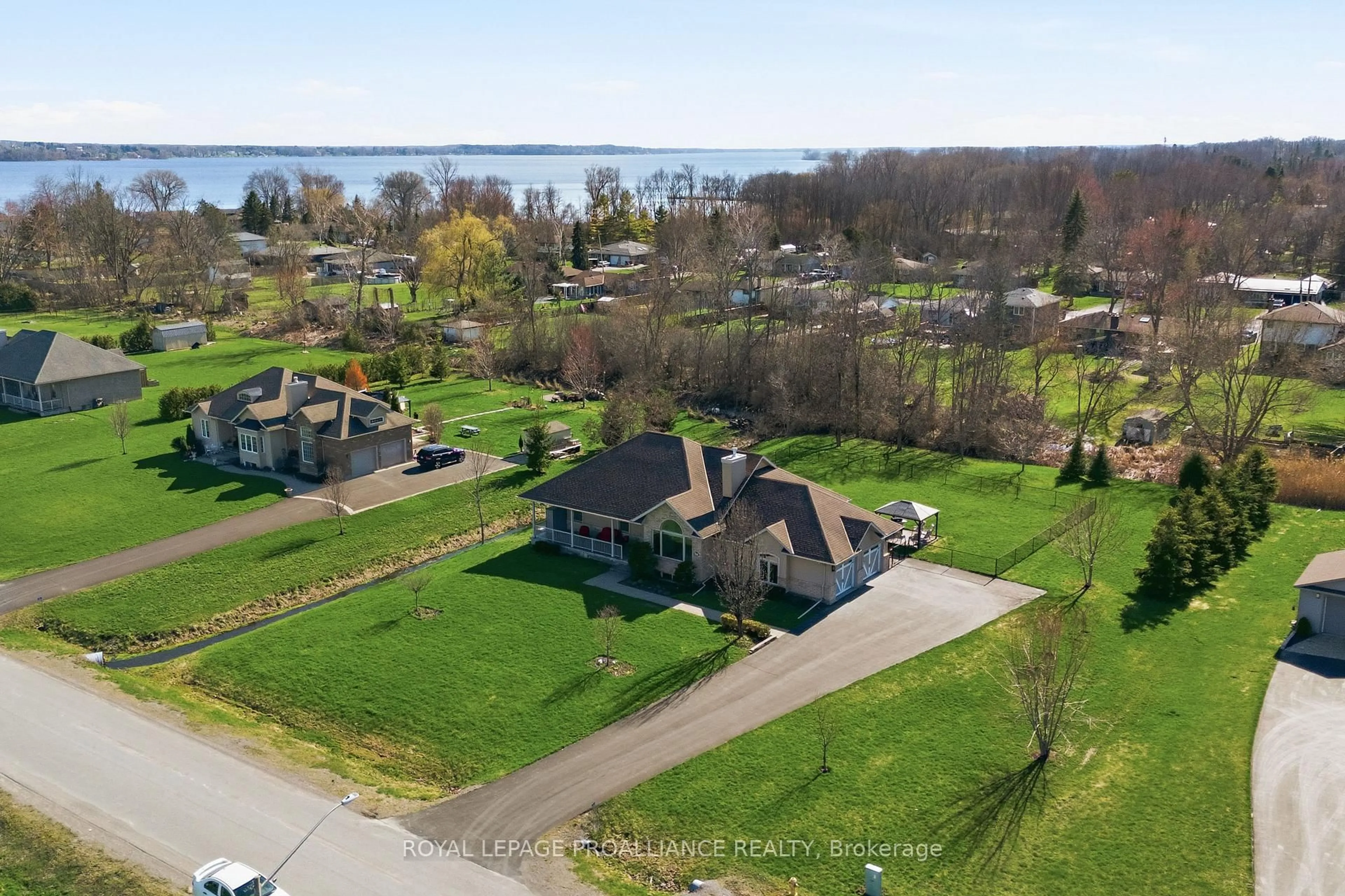 A pic from outside/outdoor area/front of a property/back of a property/a pic from drone, water/lake/river/ocean view for 4 Bayswater Rd, Quinte West Ontario K8V 5P5