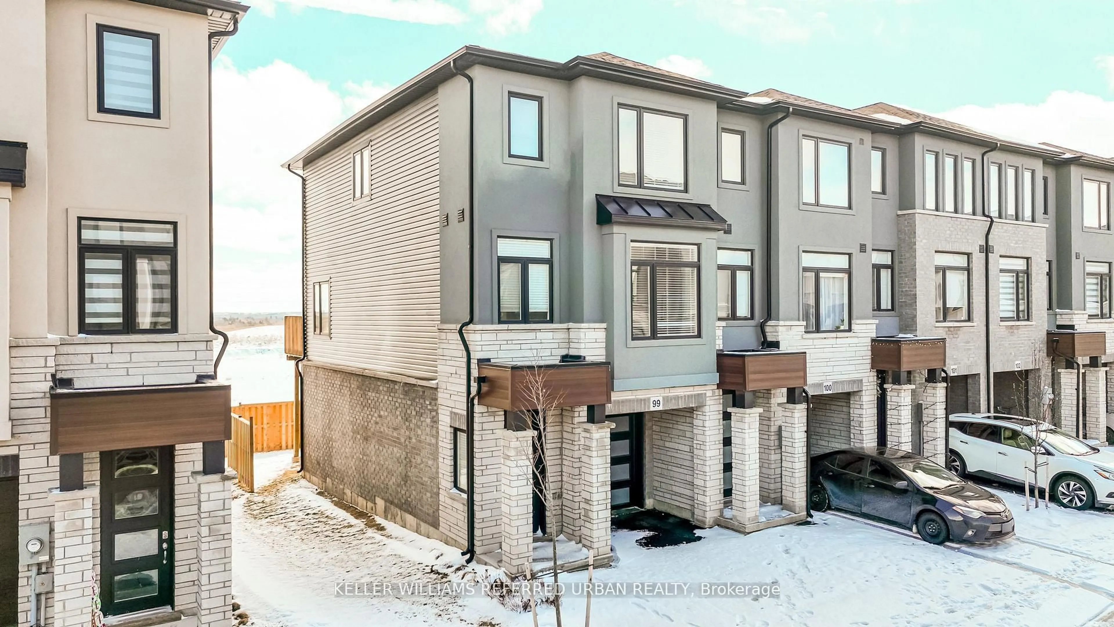 Home with brick exterior material, street for 155 Equestrian Way #99, Cambridge Ontario N3E 0E8