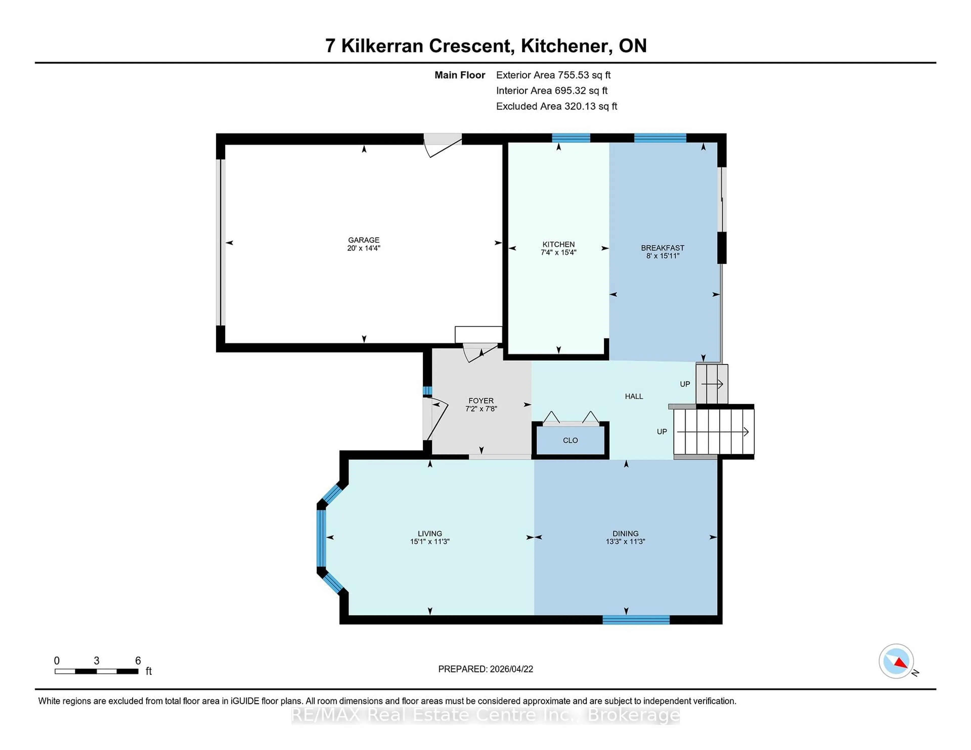 Floor plan for 7 Kilkerran Cres, Kitchener Ontario N2R 1B6