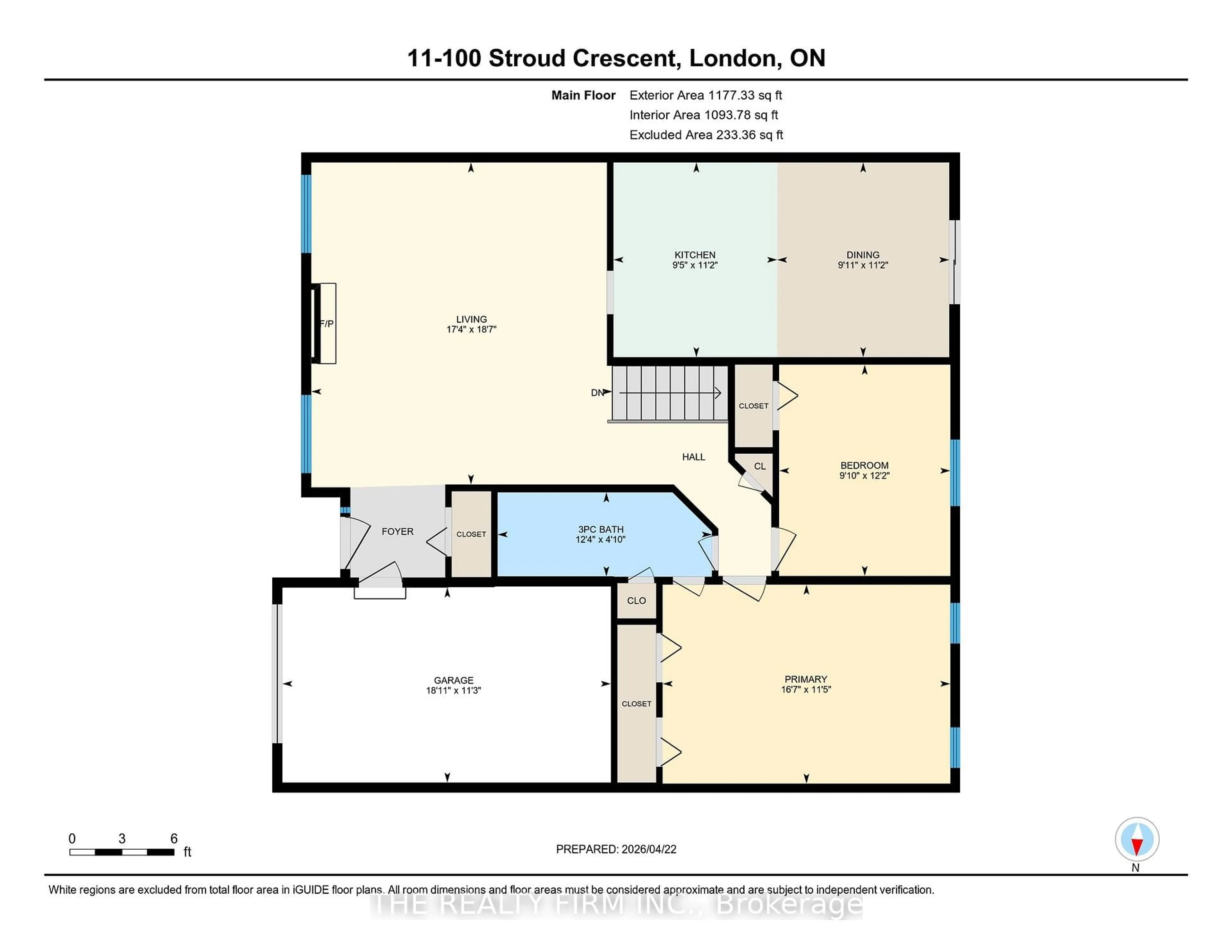 Floor plan for 100 Stroud Cres #11, London South Ontario N6E 4A1