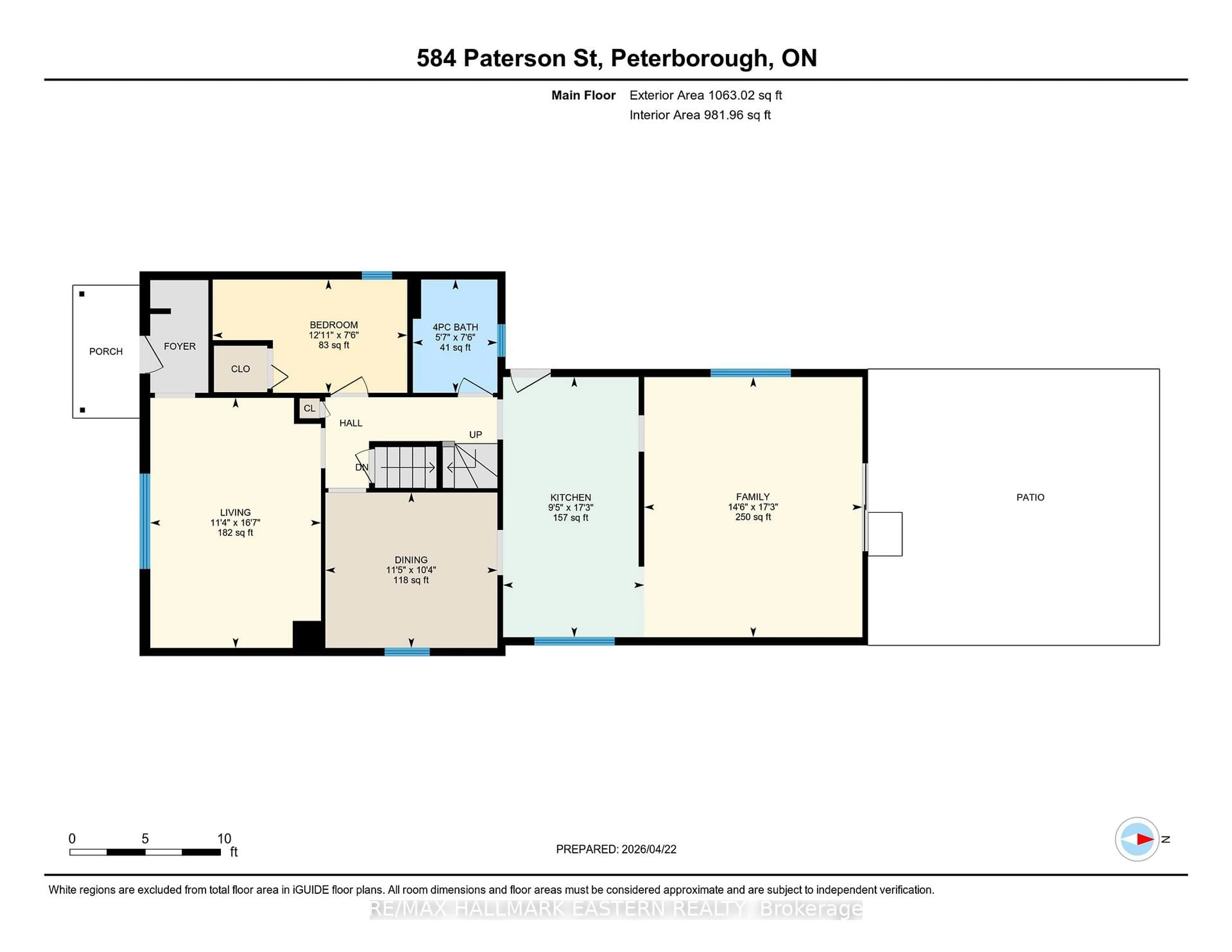 Floor plan for 584 Paterson St, Peterborough Ontario K9J 4R2
