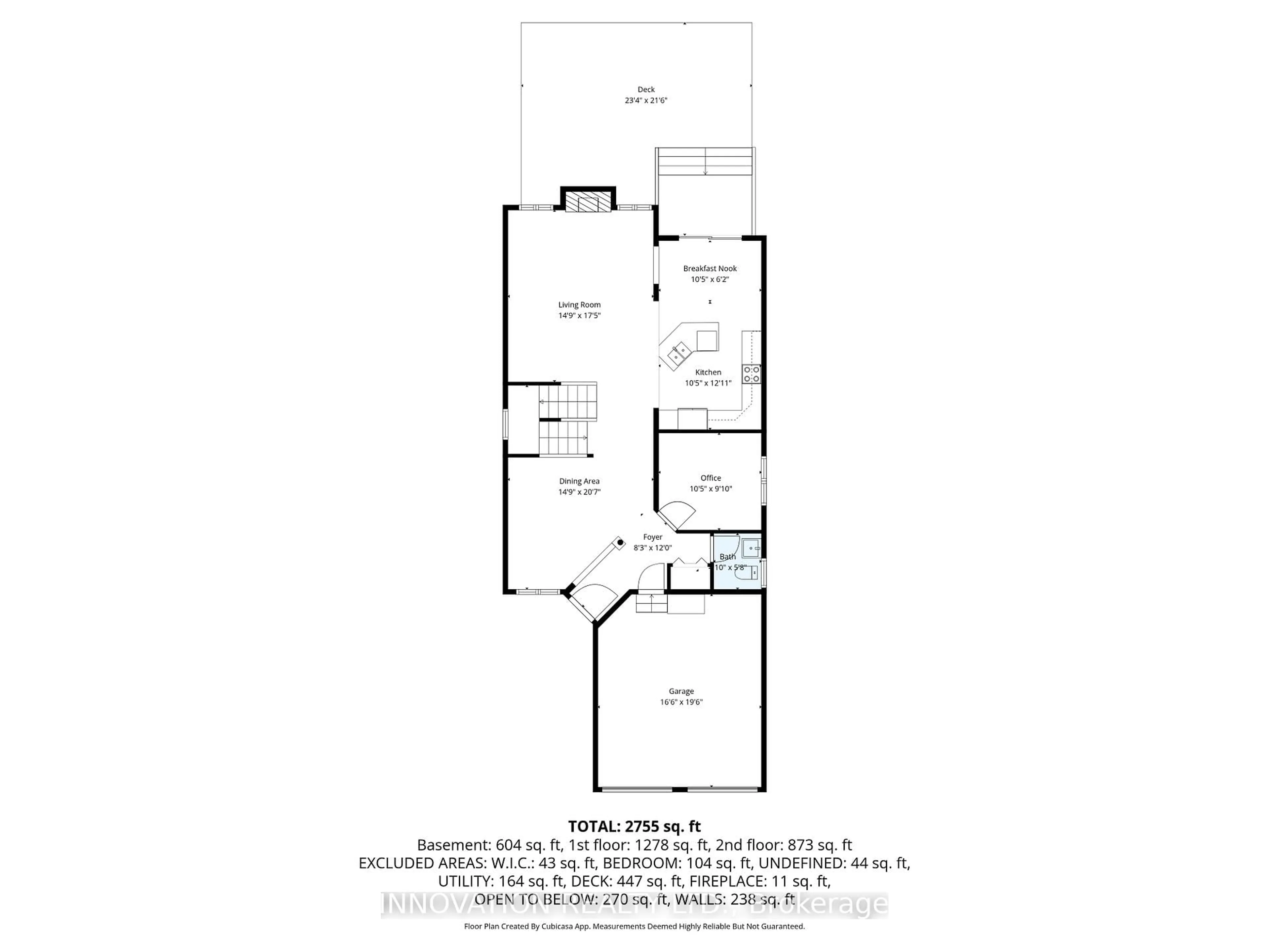 Floor plan for 108 August Lily Cres, Ottawa Ontario K1V 2A6