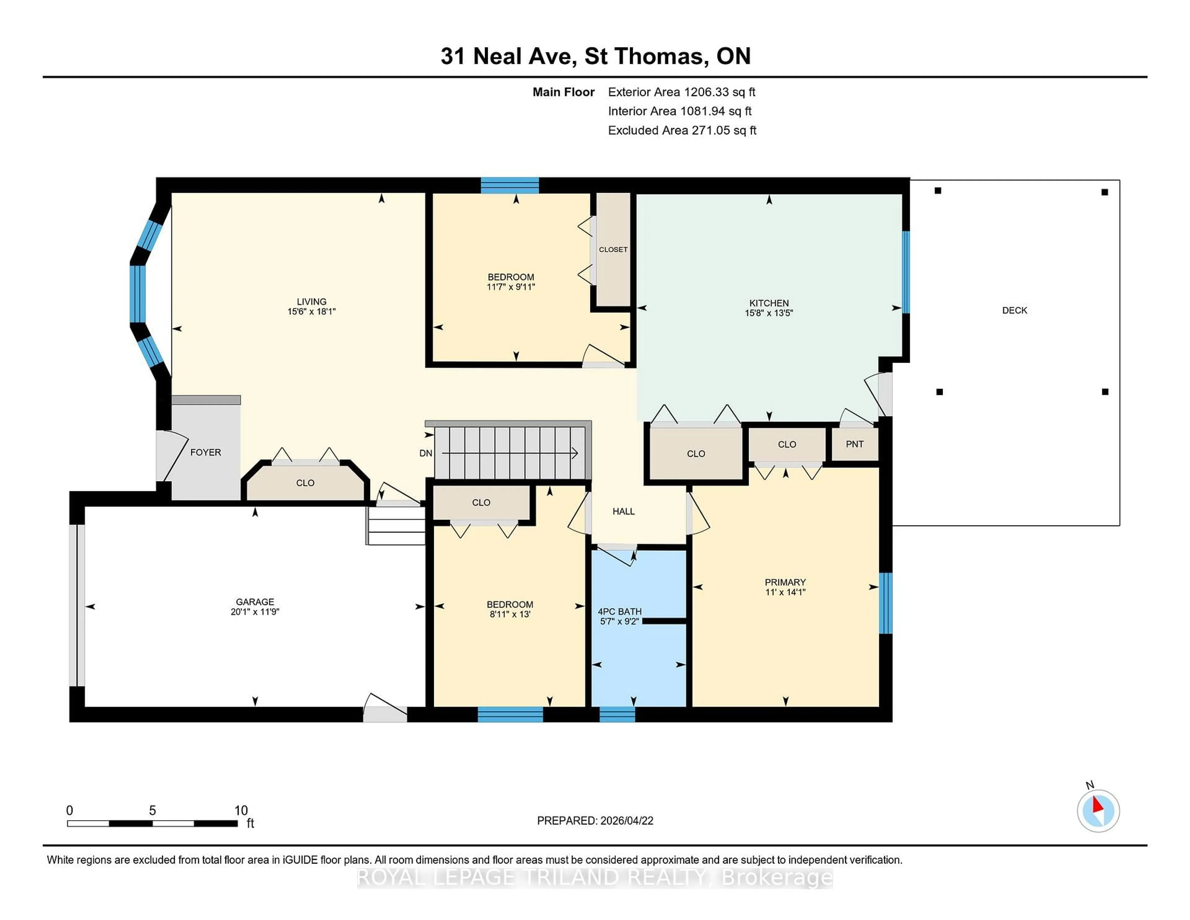 Floor plan for 31 Neal Ave, St. Thomas Ontario N5R 6B5