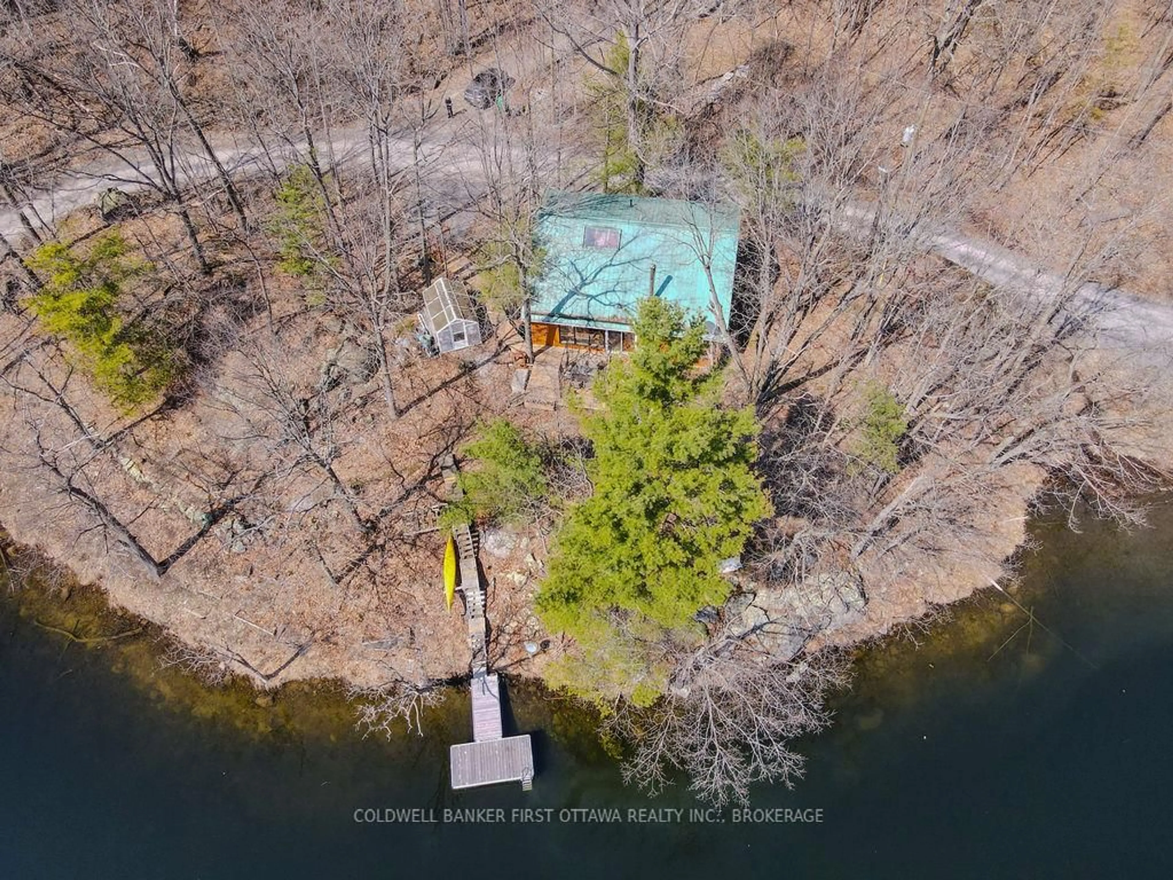 A pic from outside/outdoor area/front of a property/back of a property/a pic from drone, water/lake/river/ocean view for 2238 Little Long Lake Rd, Sydenham Ontario K0H 2T0