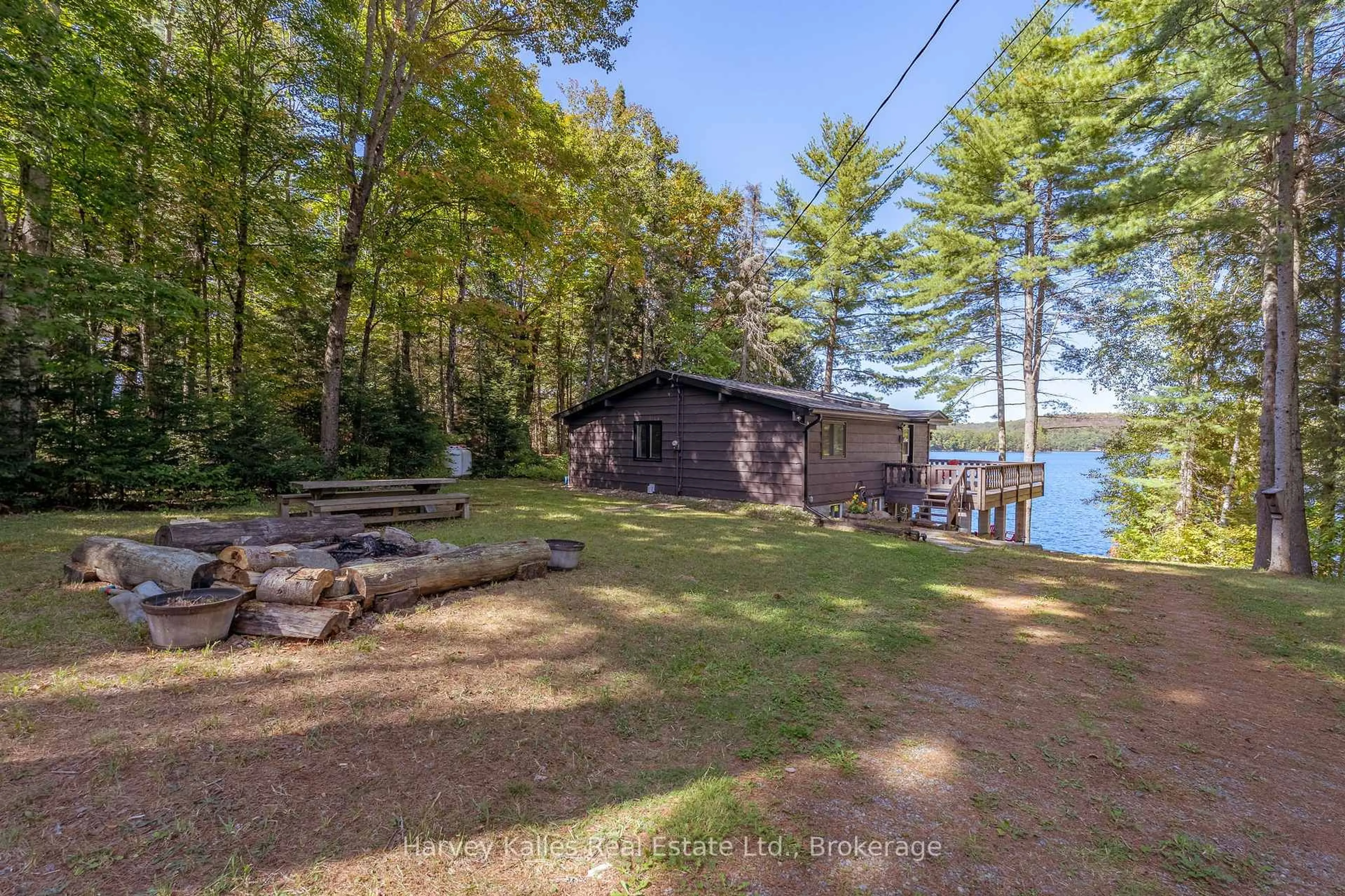 A pic from outside/outdoor area/front of a property/back of a property/a pic from drone, water/lake/river/ocean view for 1003 Hollow Rd, Algonquin Highlands Ontario P0A 1E0