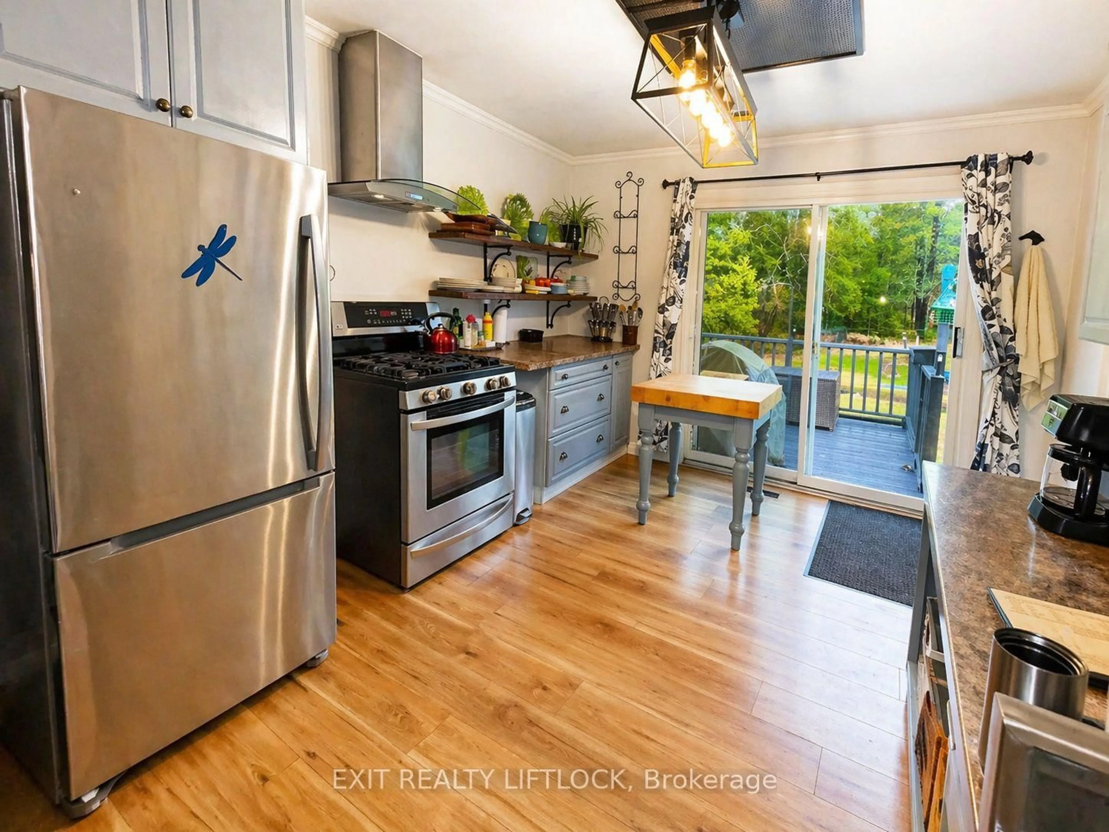 Open concept kitchen, wood/laminate floor for 1024 Estates Rd, Highlands East Ontario K0L 1C0