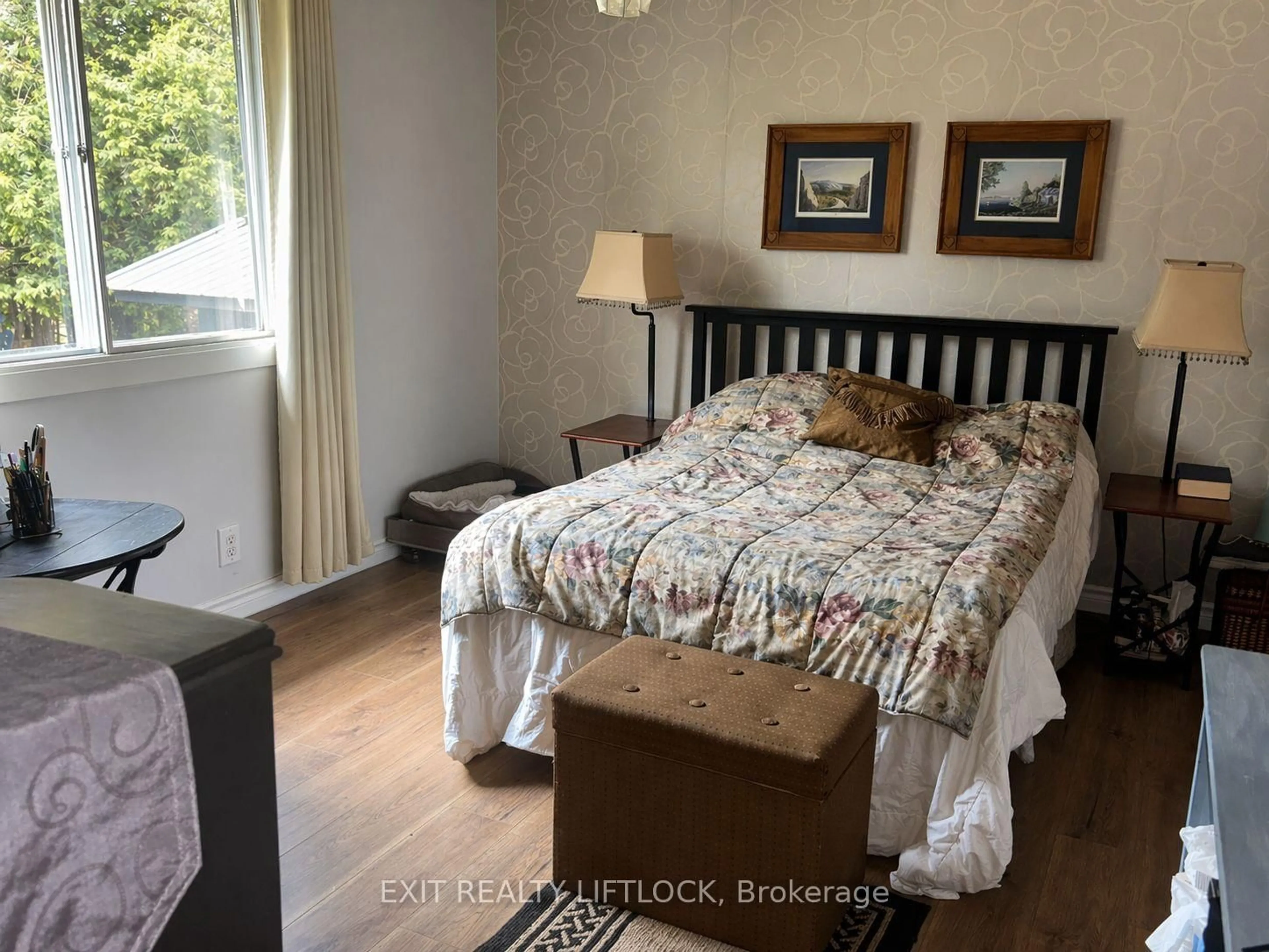 Bedroom with bed, wood/laminate floor for 1024 Estates Rd, Highlands East Ontario K0L 1C0