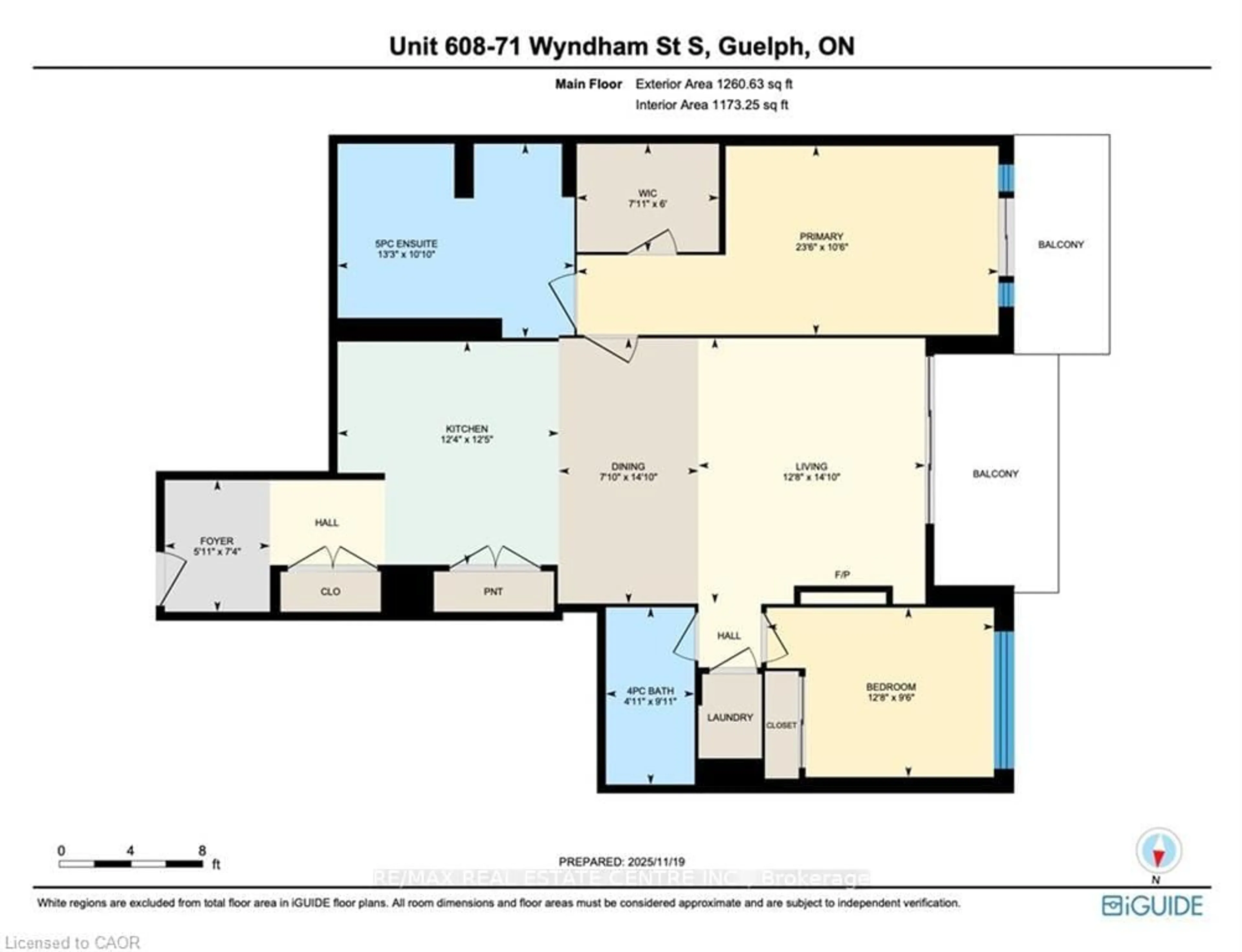 Floor plan for 71 Wyndham St #608, Guelph Ontario N1E 5R3