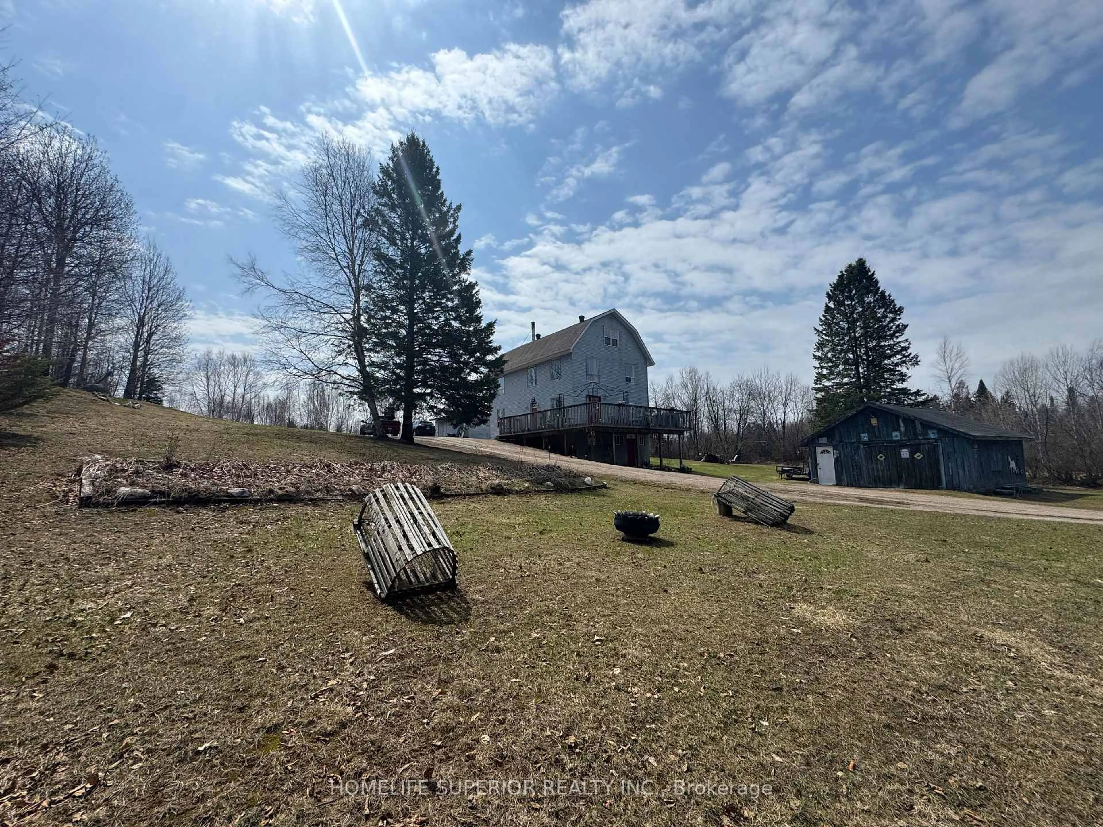 A pic from outside/outdoor area/front of a property/back of a property/a pic from drone, mountain view for 458 Hass Rd, Boulter Ontario K0L 1G0